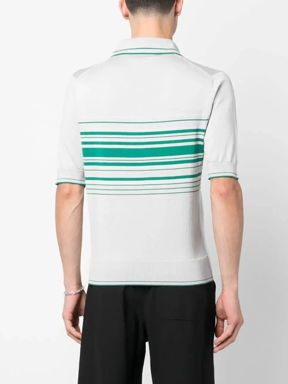 Dolce & Gabbana Striped DG Logo Embroidery Polo Shirt