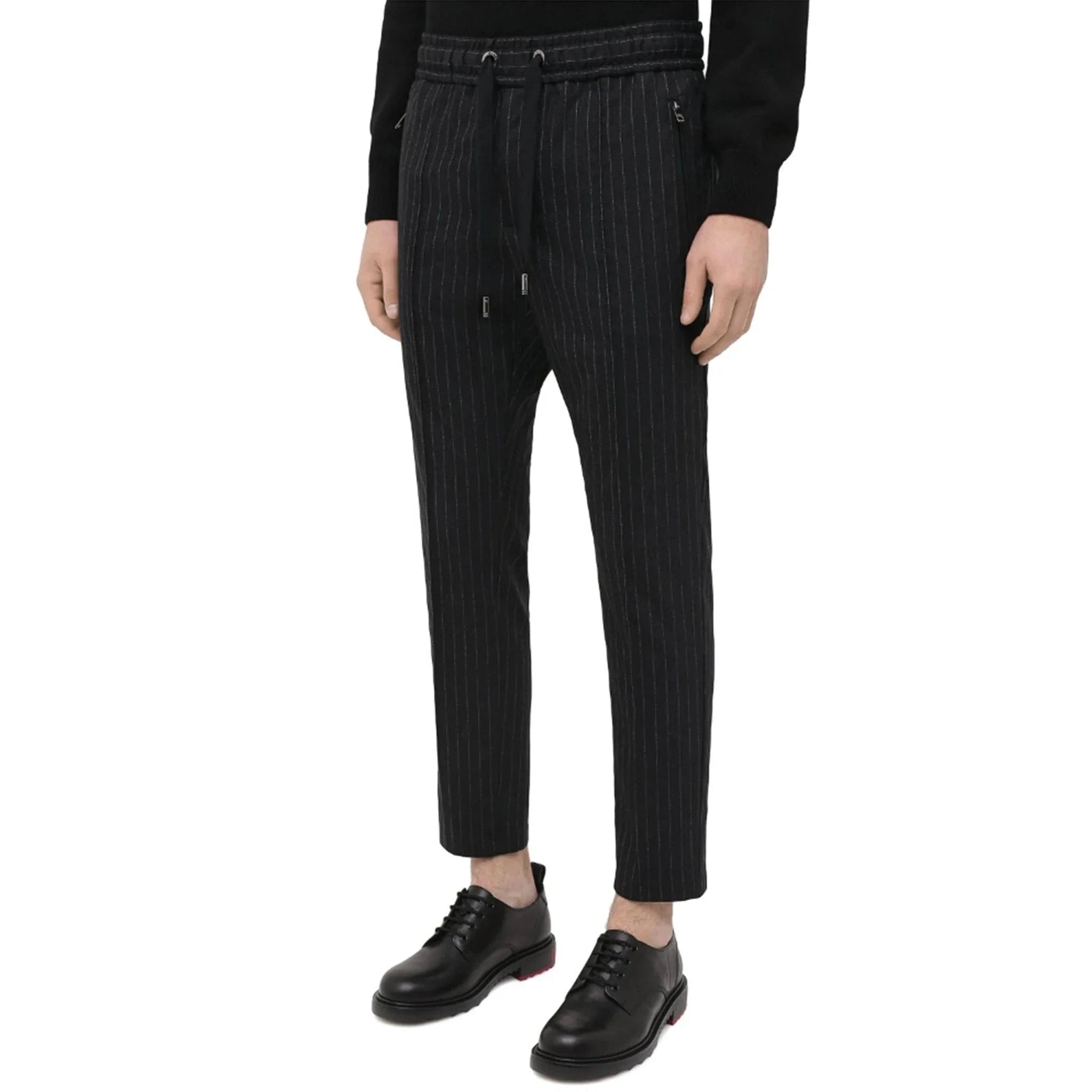 Dolce & Gabbana Striped Drawstring Wool-Blend Track Pants