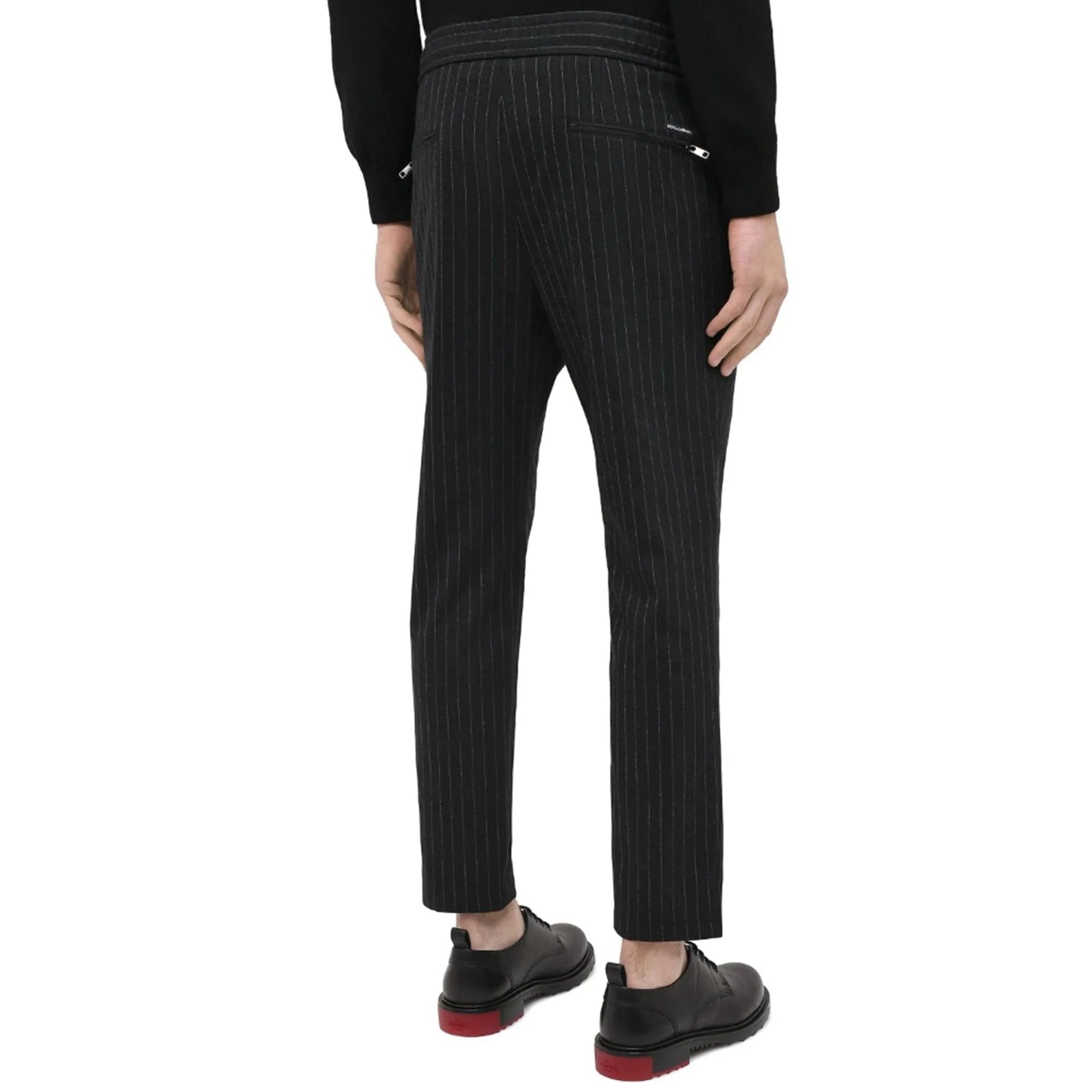 Dolce & Gabbana Striped Drawstring Wool-Blend Track Pants