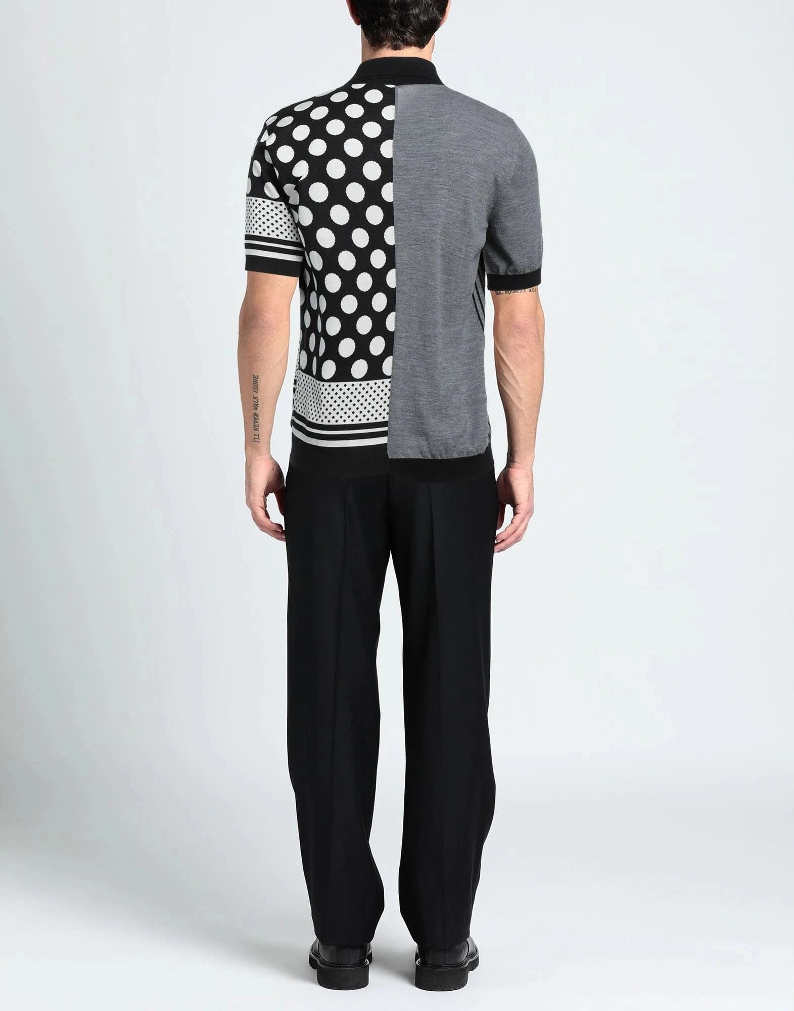Dolce & Gabbana Striped Polka-Dot Print Polo Shirt
