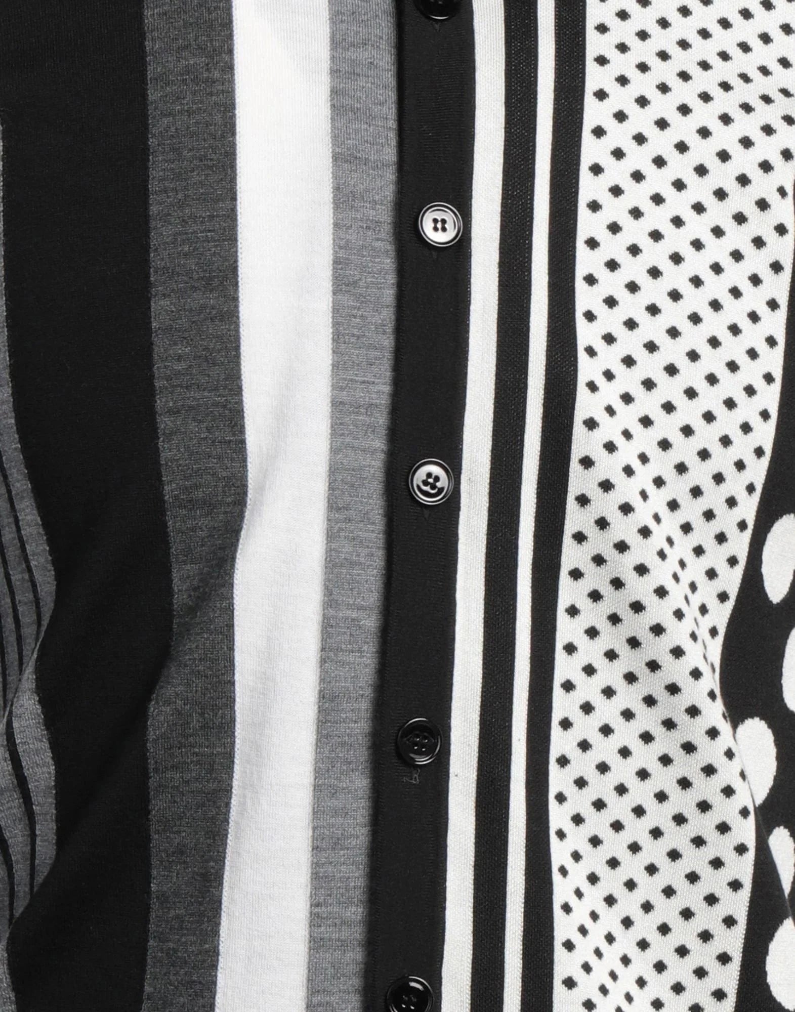 Dolce & Gabbana Striped Polka-Dot Print Polo Shirt