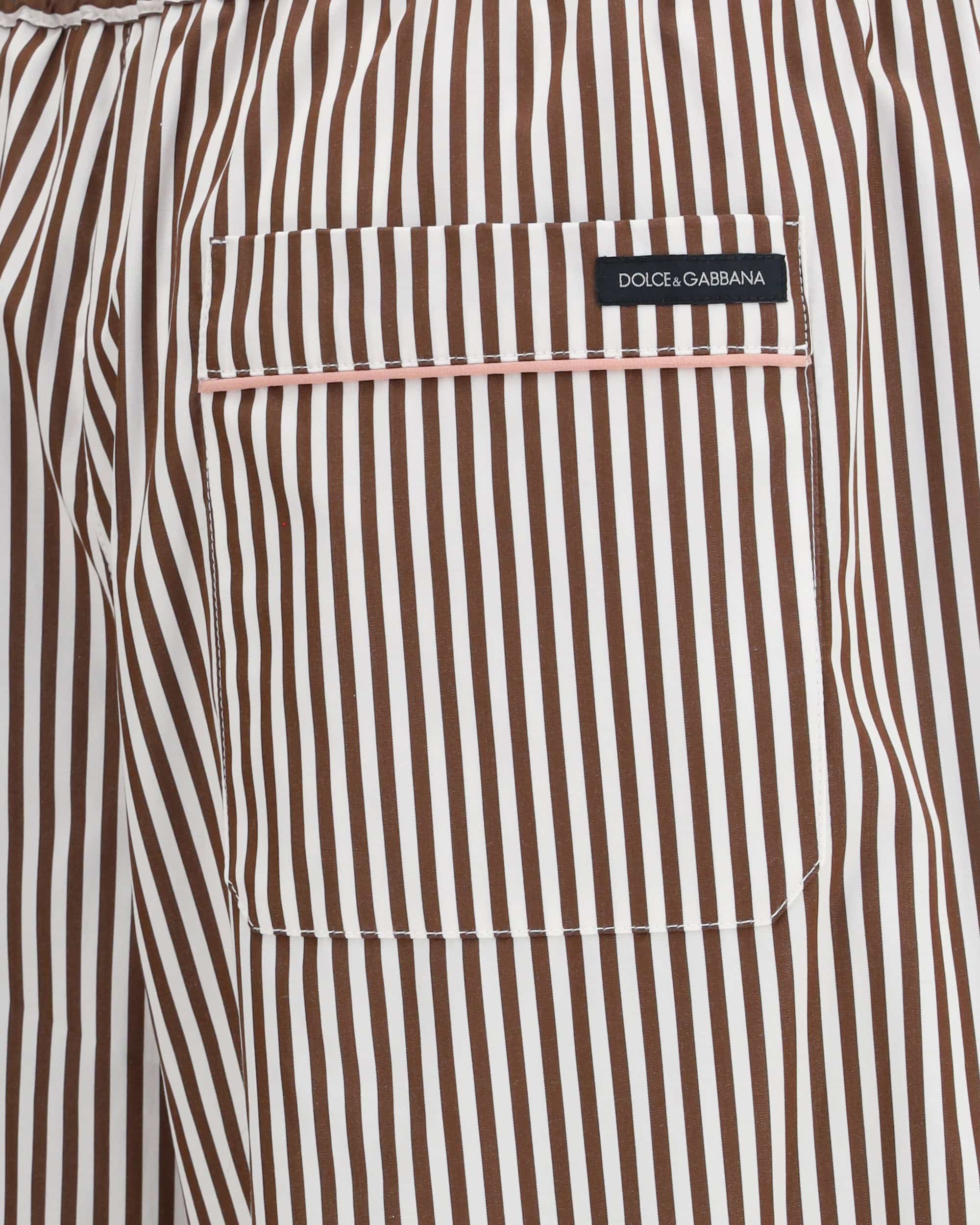 Dolce & Gabbana Striped Poplin Pants With Piping