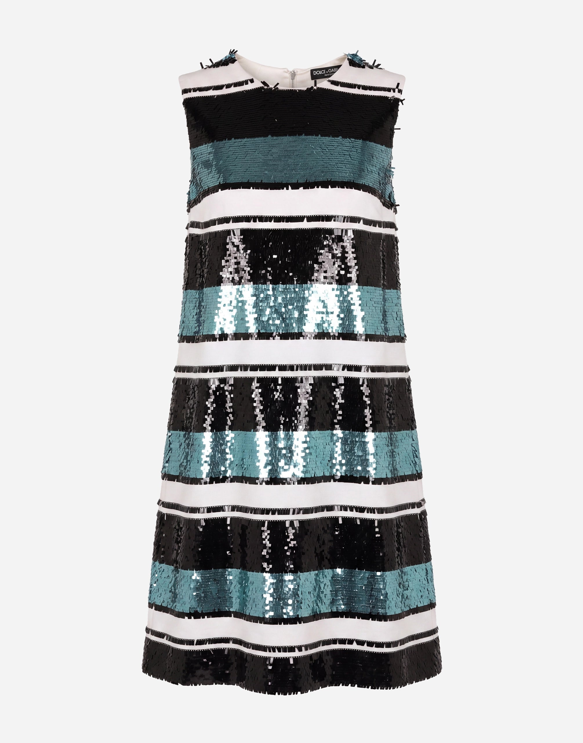 Dolce & Gabbana Striped Sequin Shift Dress