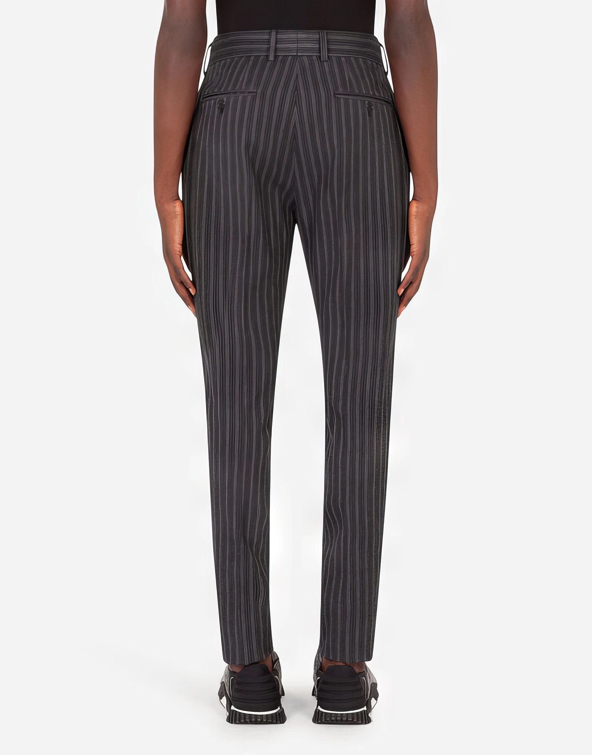 Dolce & Gabbana Striped Wool And Cotton Pants