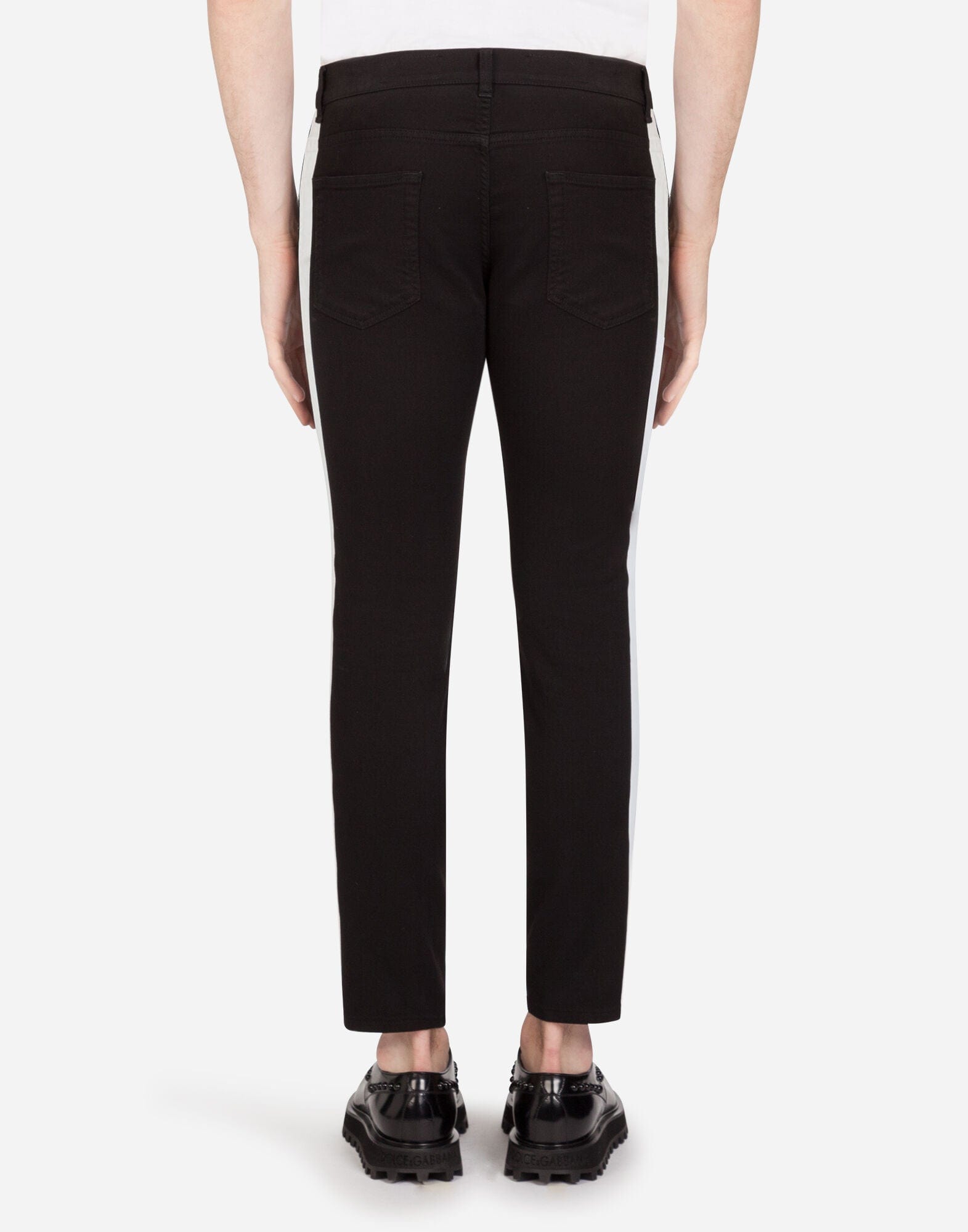 Dolce & Gabbana Strips And Patch Skinny Jeans