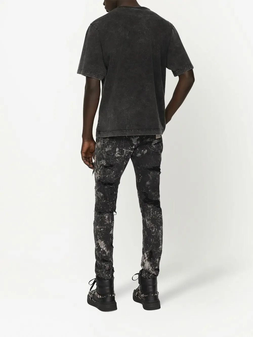 Dolce & Gabbana Stud-Embellished Washed Cotton T-Shir