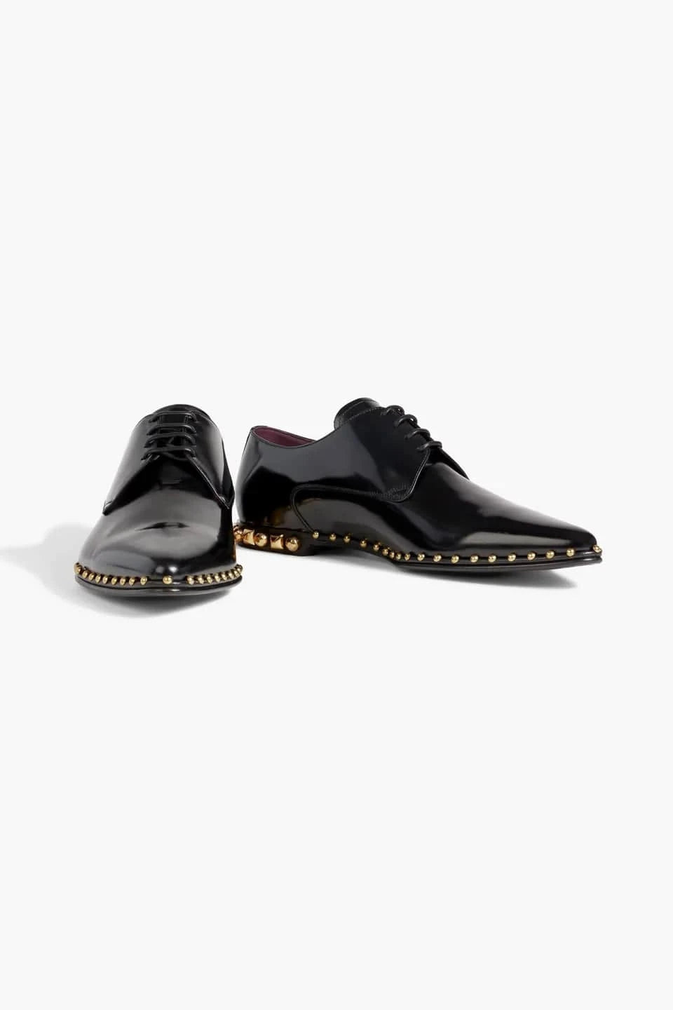 Dolce & Gabbana Dolce & Gabbana Studded Polished Leather Derby Shoes