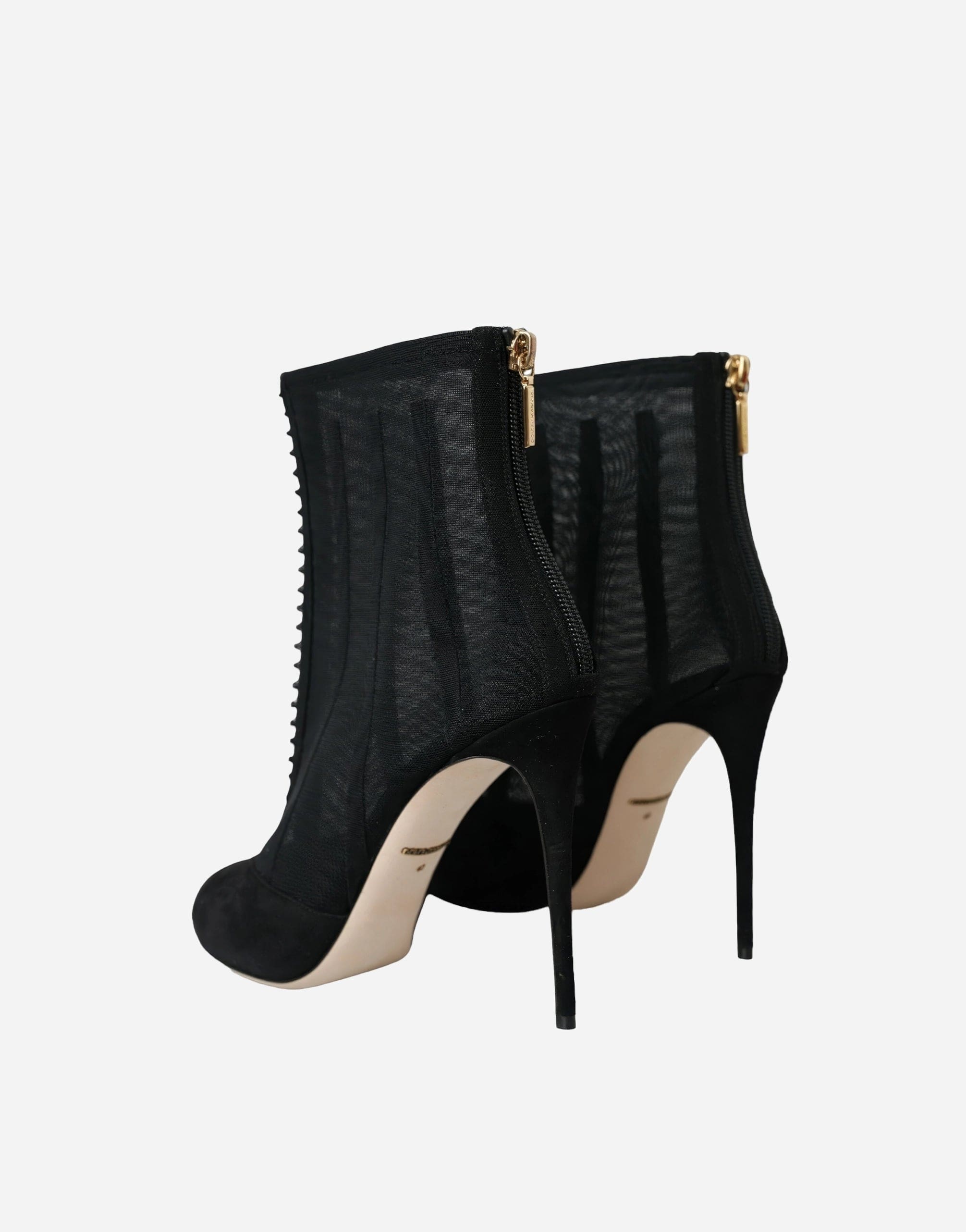 Dolce & Gabbana Suede And Tulle Short Boots