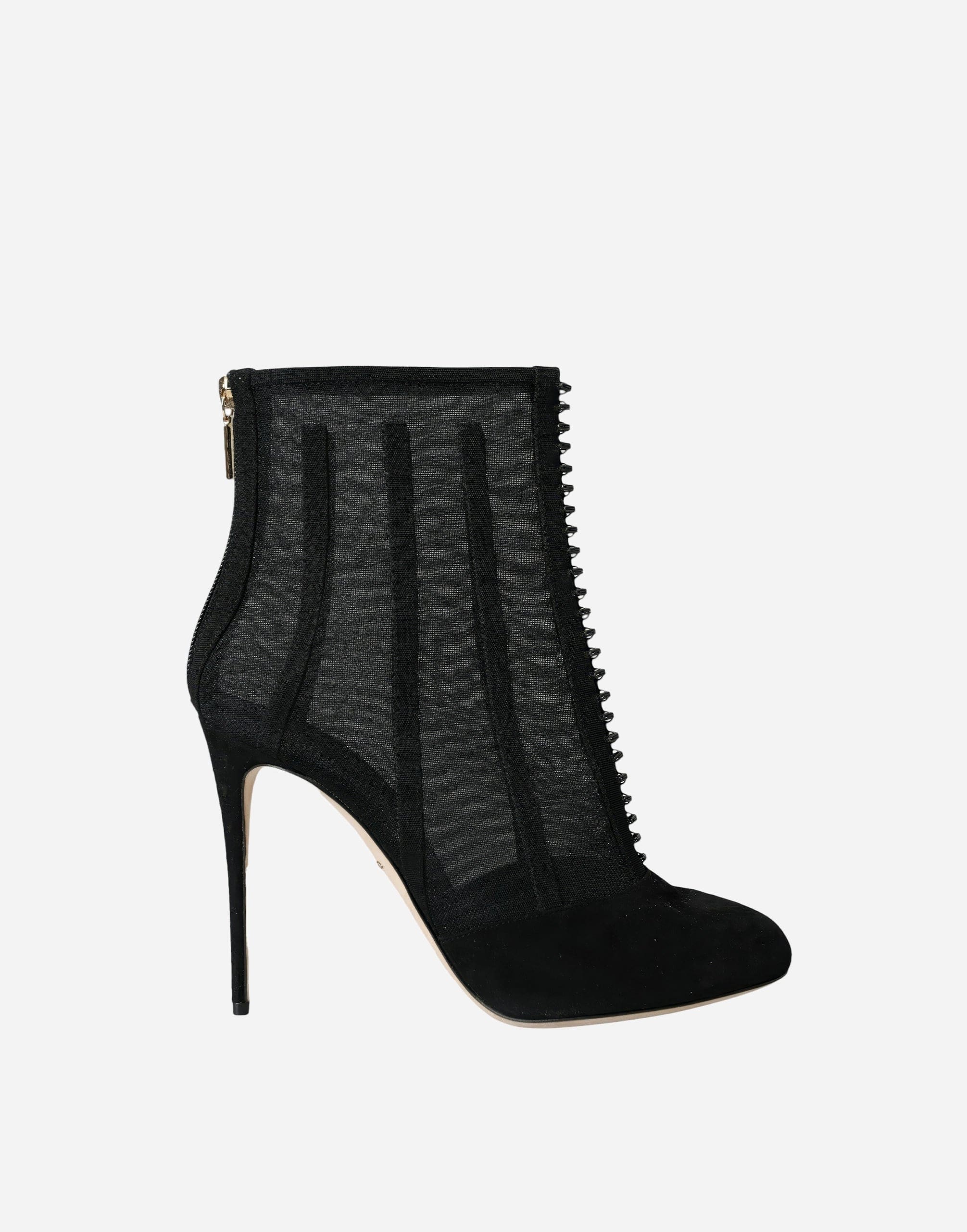 Dolce & Gabbana Suede And Tulle Short Boots