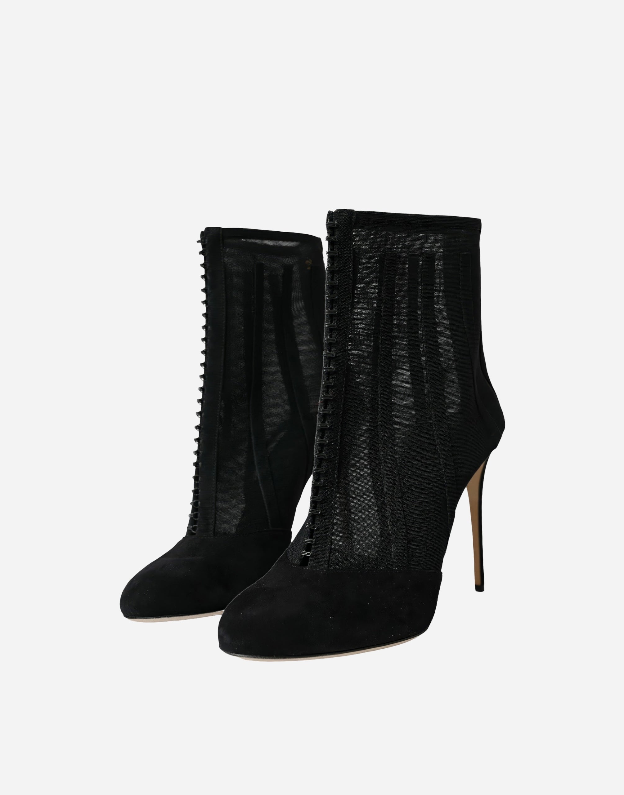 Dolce & Gabbana Suede And Tulle Short Boots