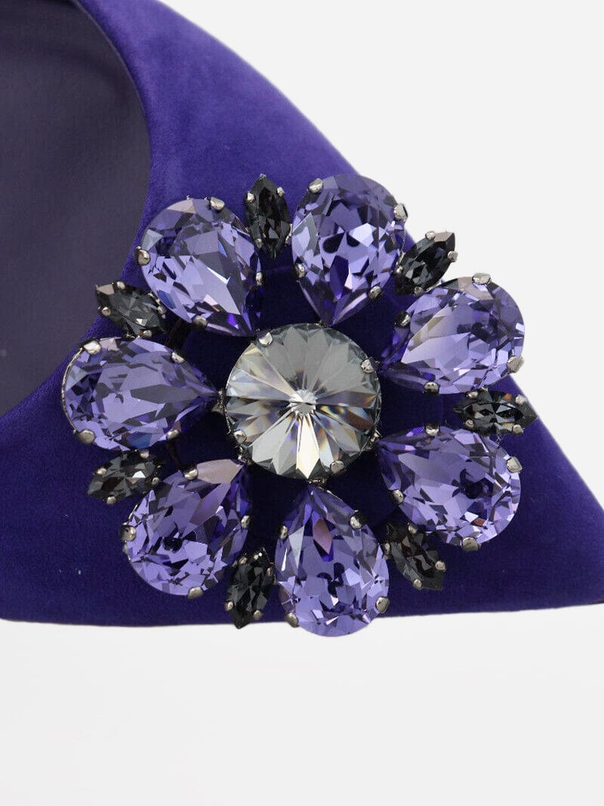 Dolce & Gabbana Suede Crystal-Embellished Flats