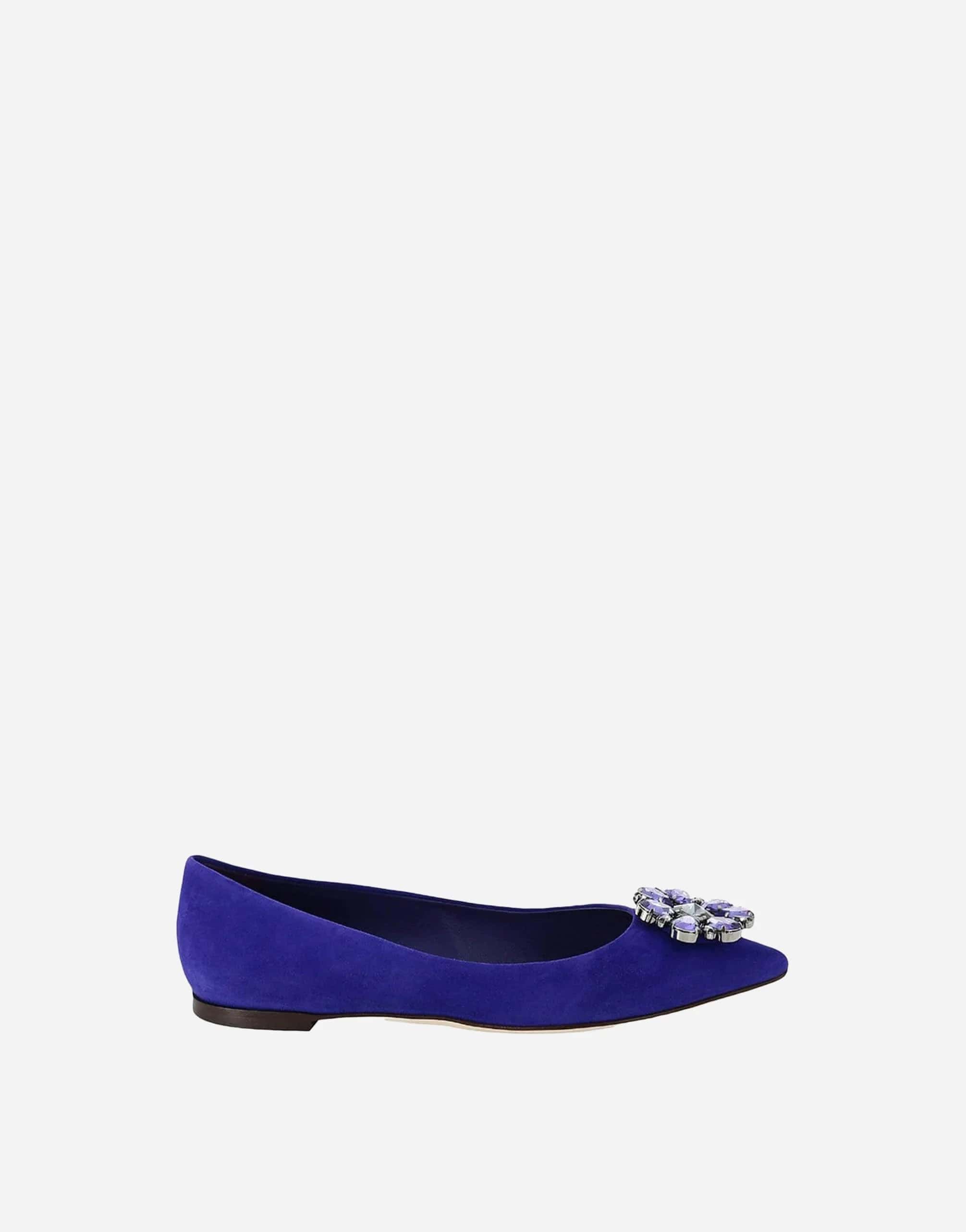 Dolce & Gabbana Suede Crystal-Embellished Flats