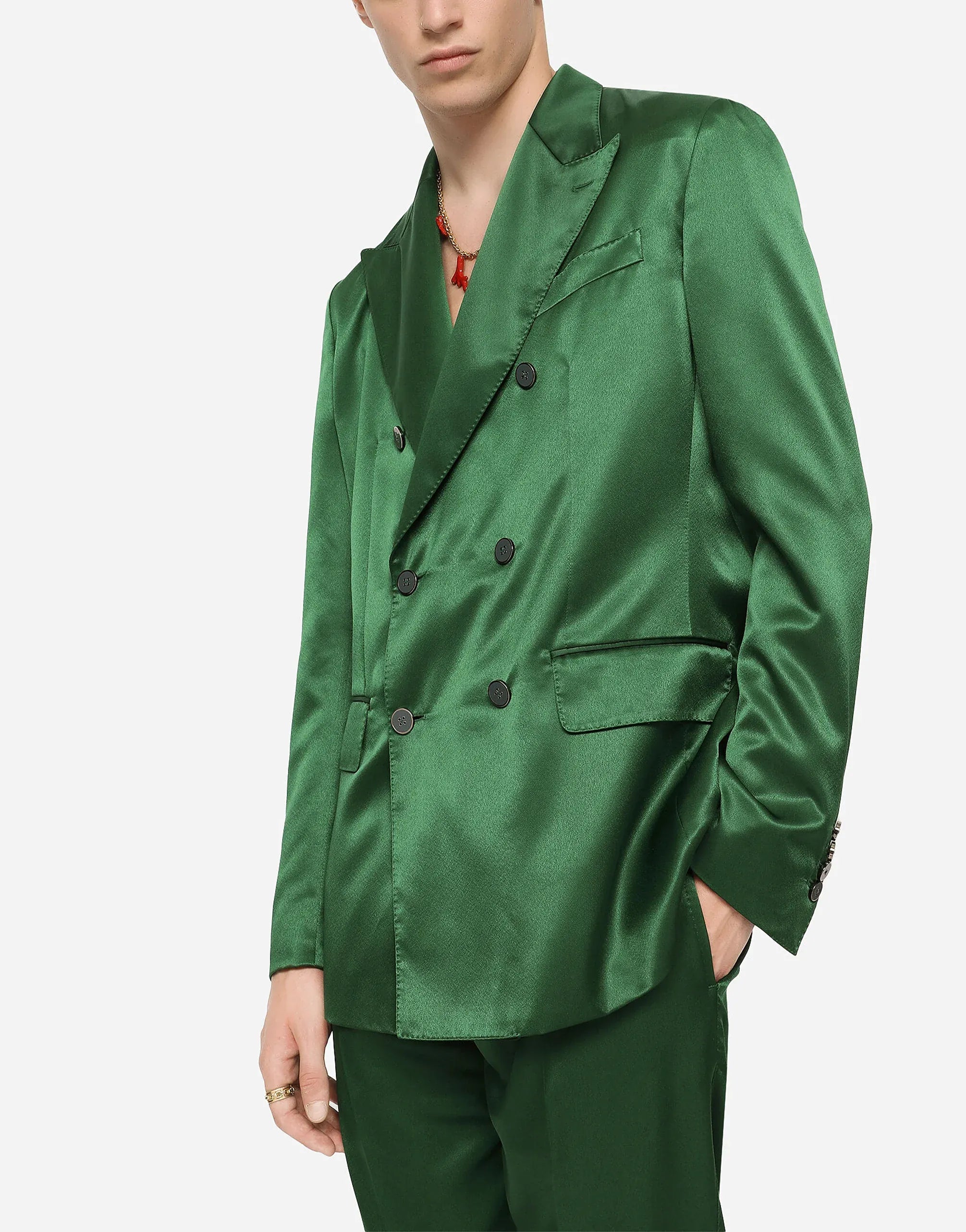 Dolce & Gabbana Tailored Double-Breasted Satin Blazer