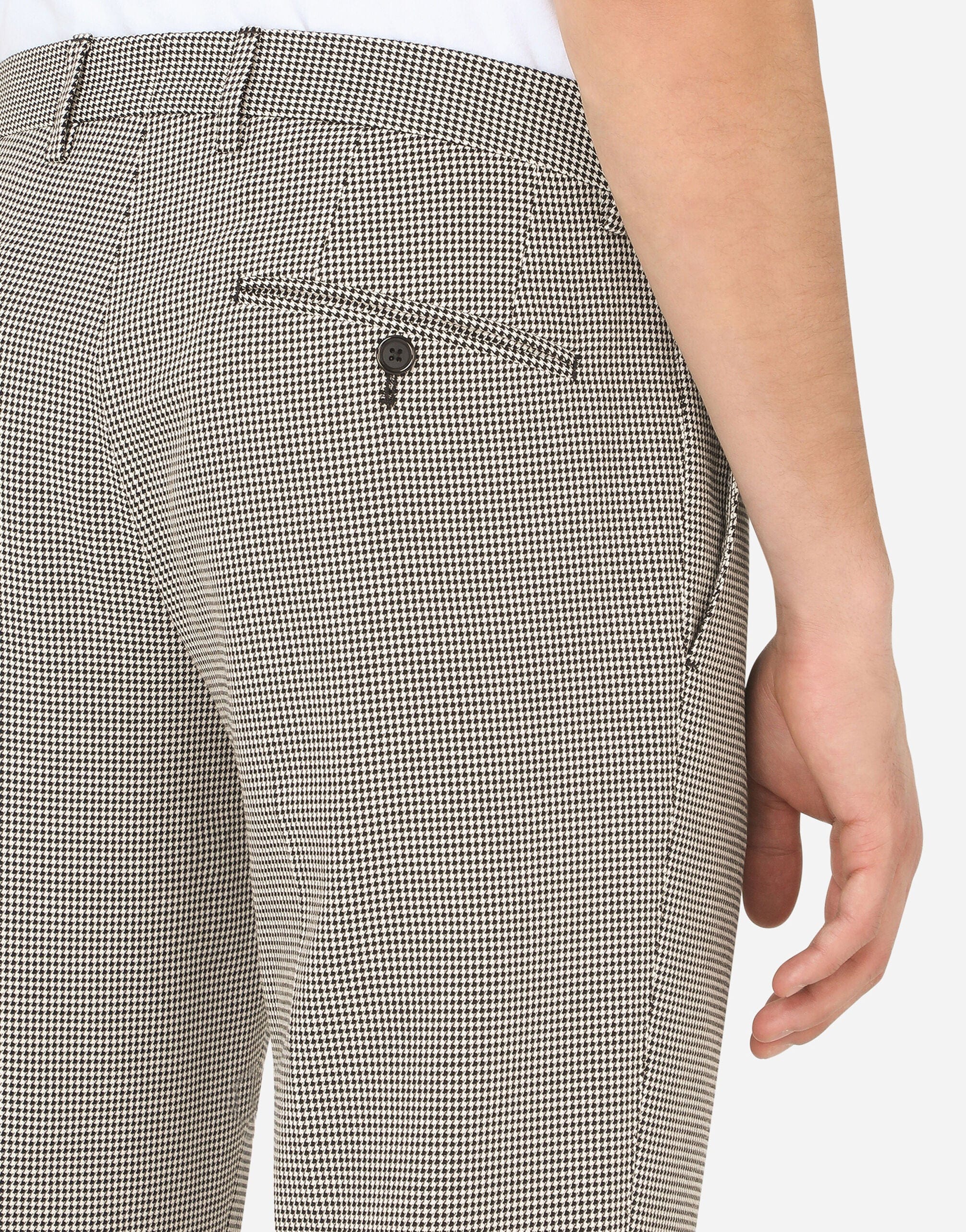 Dolce & Gabbana Tailored Houndstooth Cotton Trousers
