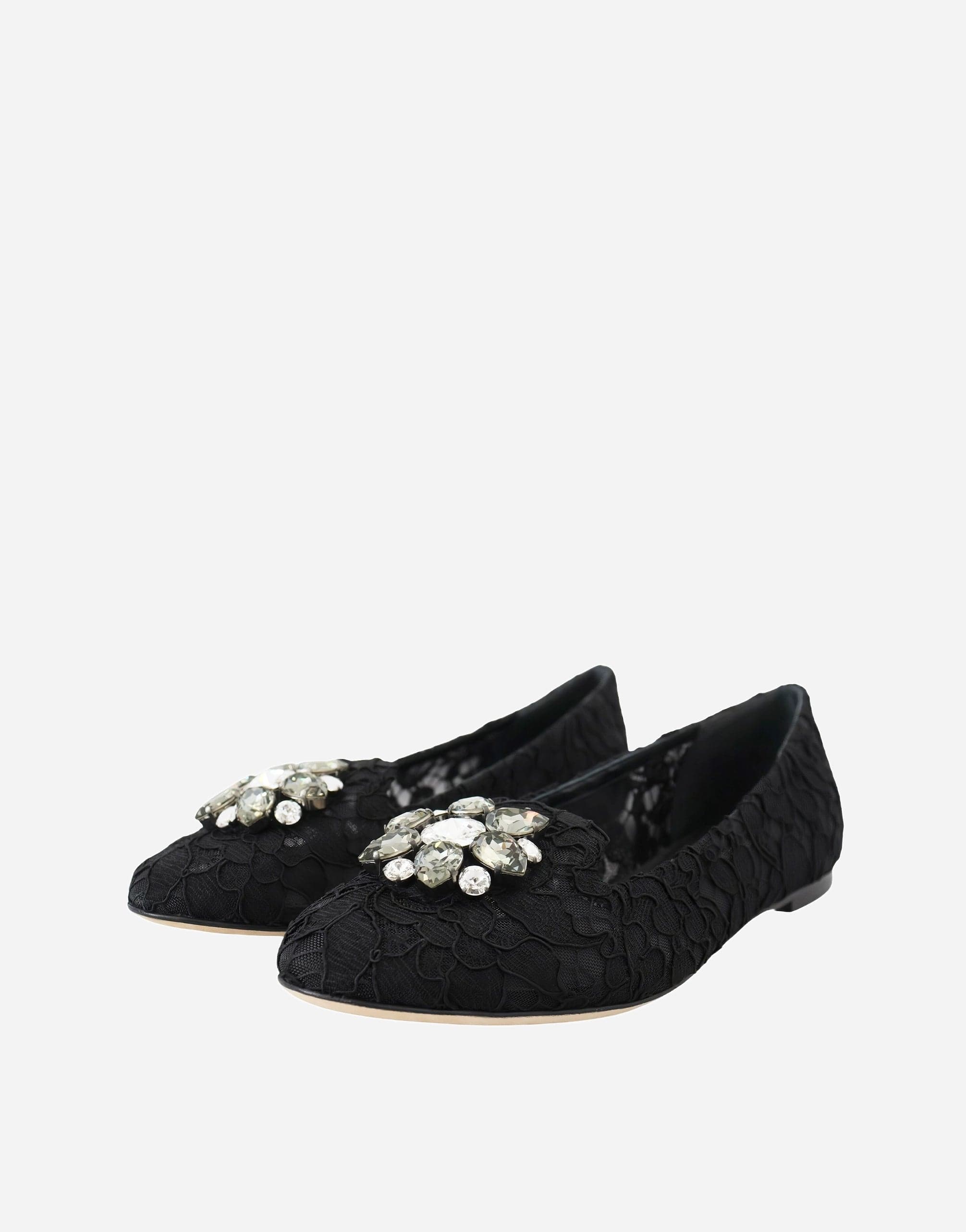 Dolce & Gabbana Taormina Lace Crystal Flats