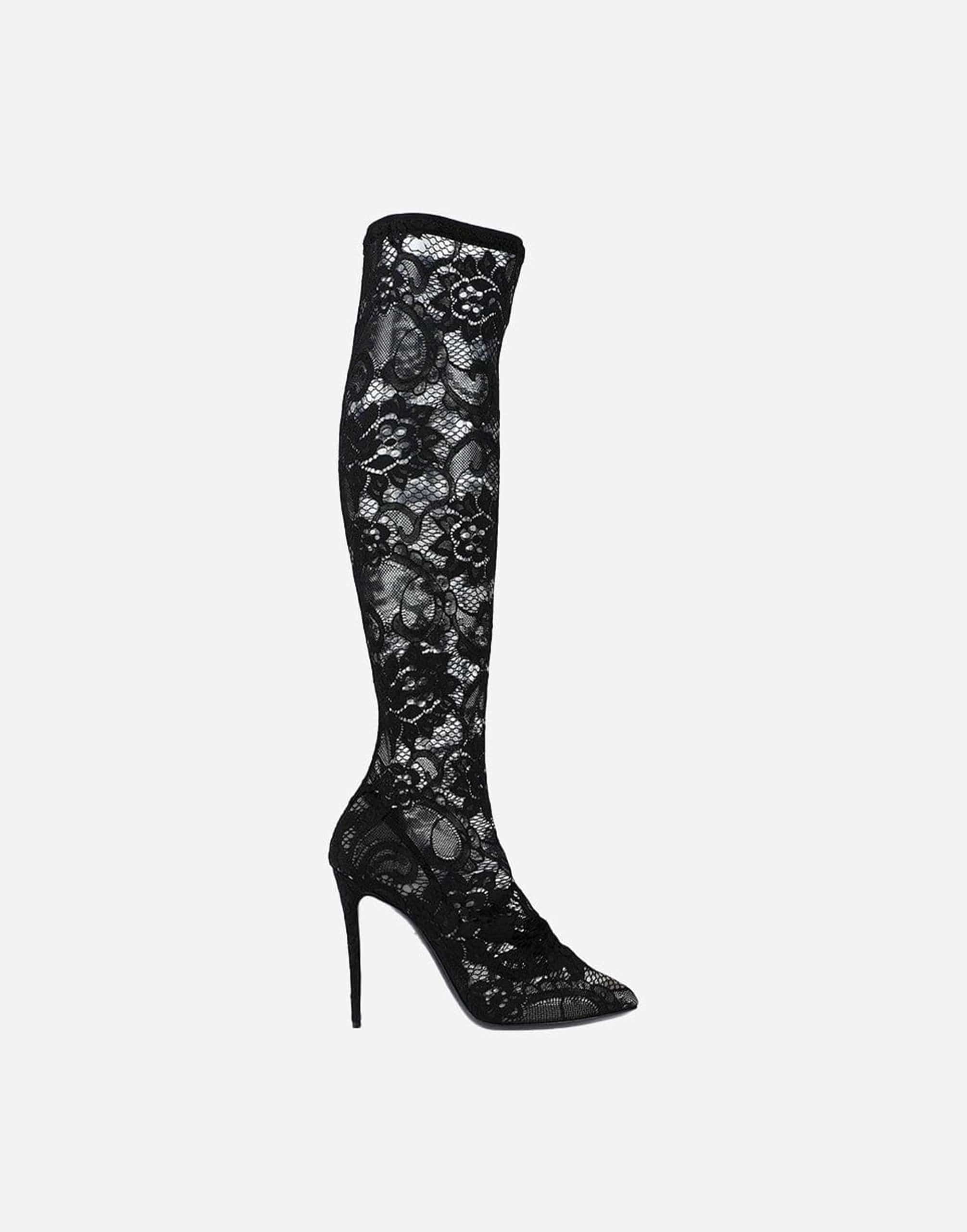 Dolce & Gabbana Taormina Lace High Boots | Sendegaro