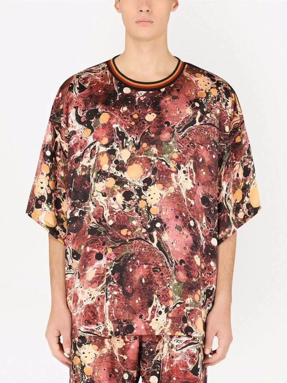 Dolce & Gabbana Technical Marble-Print T-Shirt