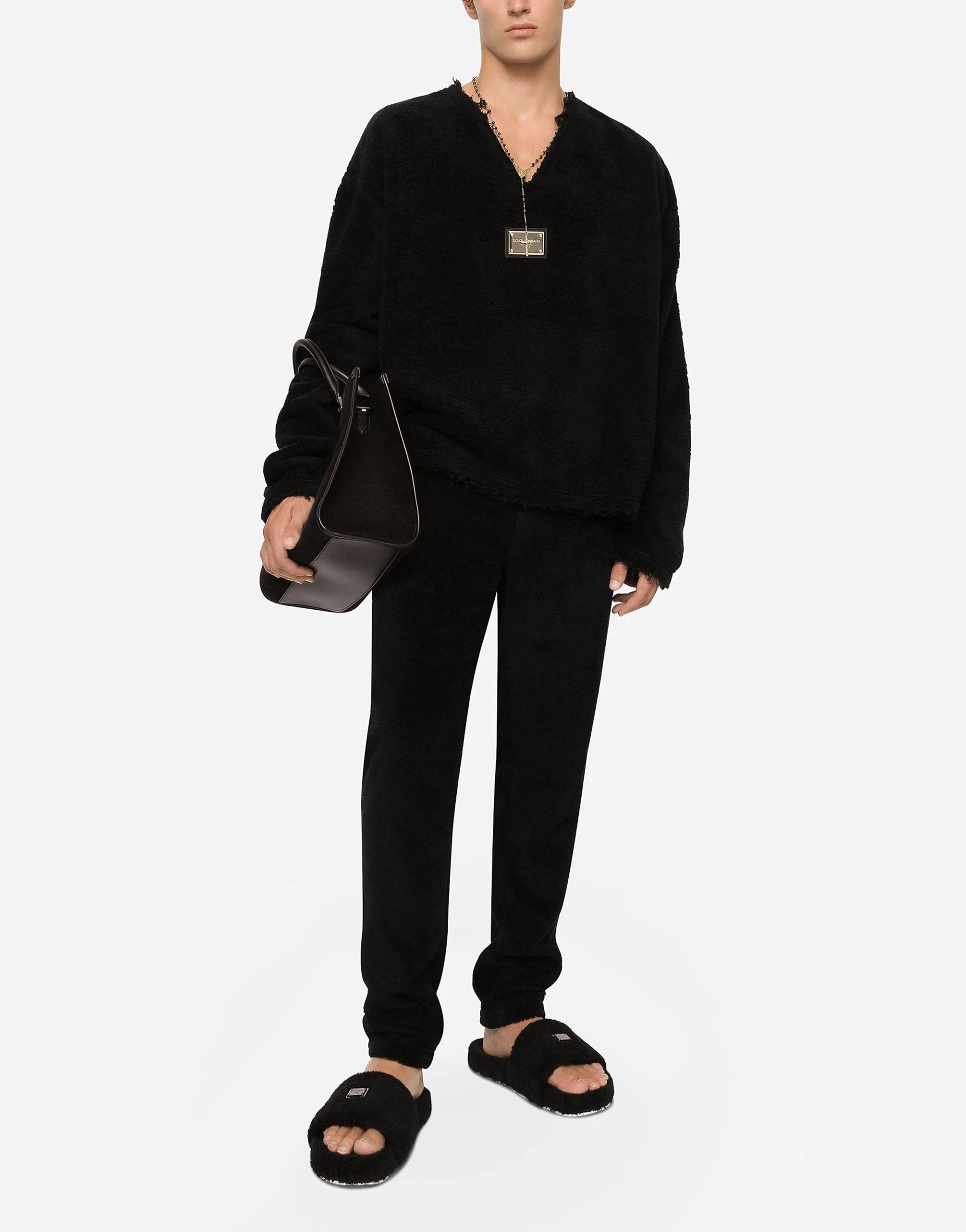 Dolce & Gabbana Terrycloth Logo-Plaque Track Pants