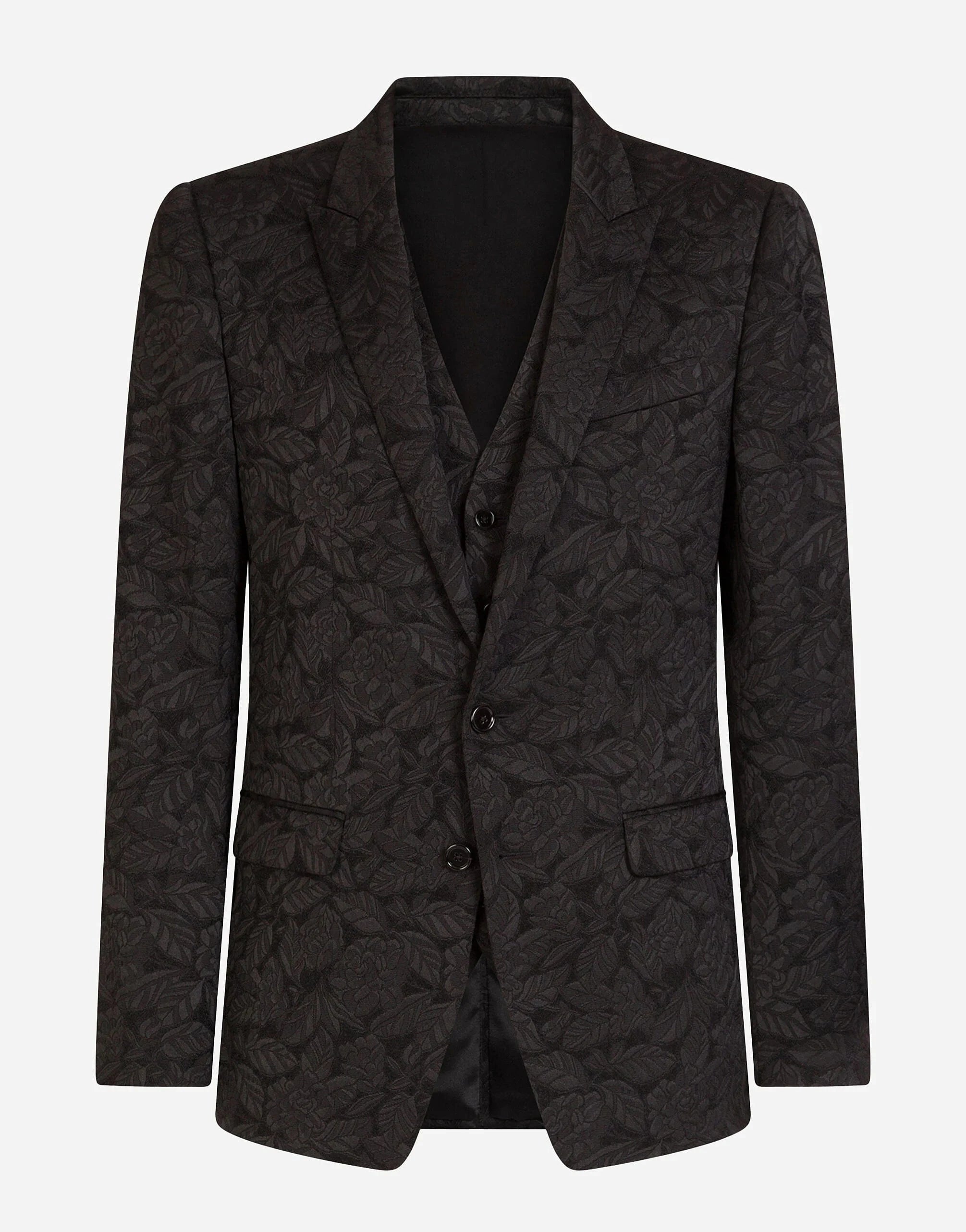 Dolce & Gabbana Three-Piece Floral Jacquard Martini Suit
