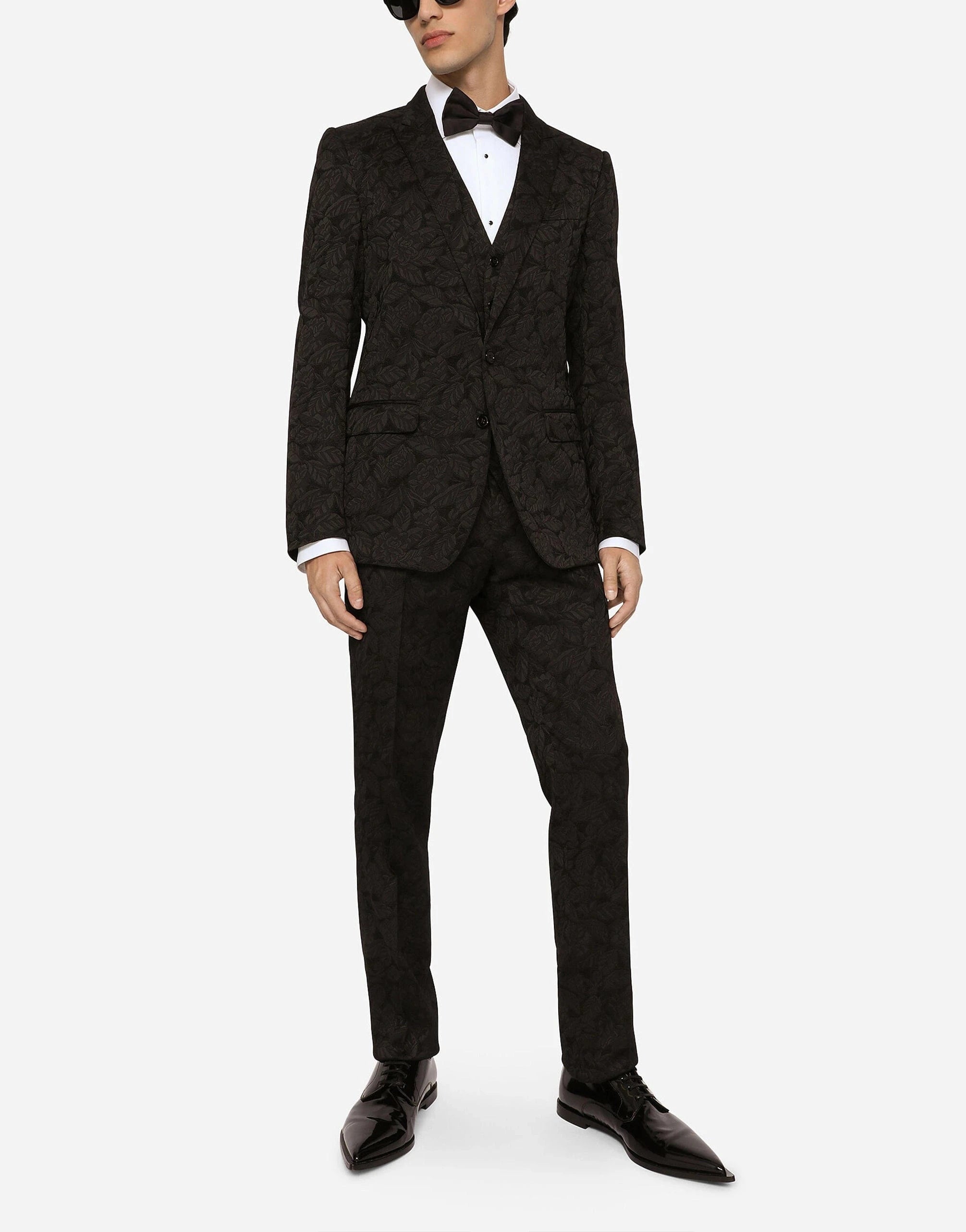 Dolce & Gabbana Three-Piece Floral Jacquard Martini Suit