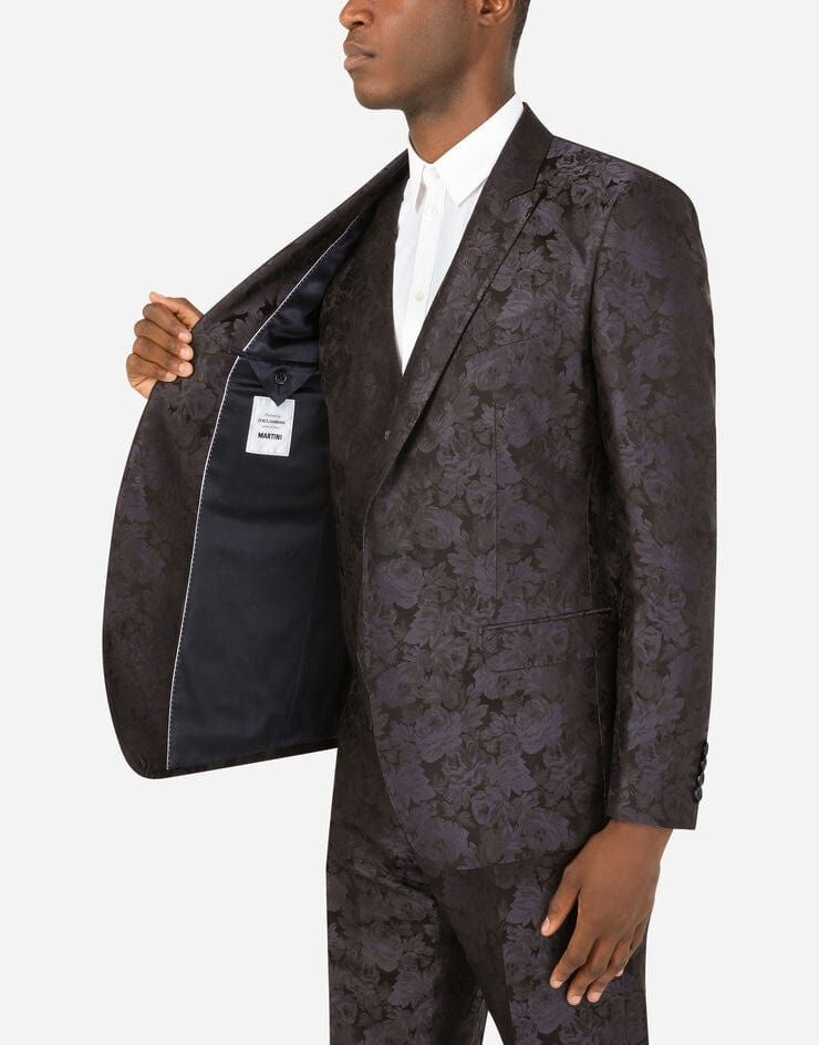 Dolce & Gabbana Three-Piece Floral Jacquard Suit
