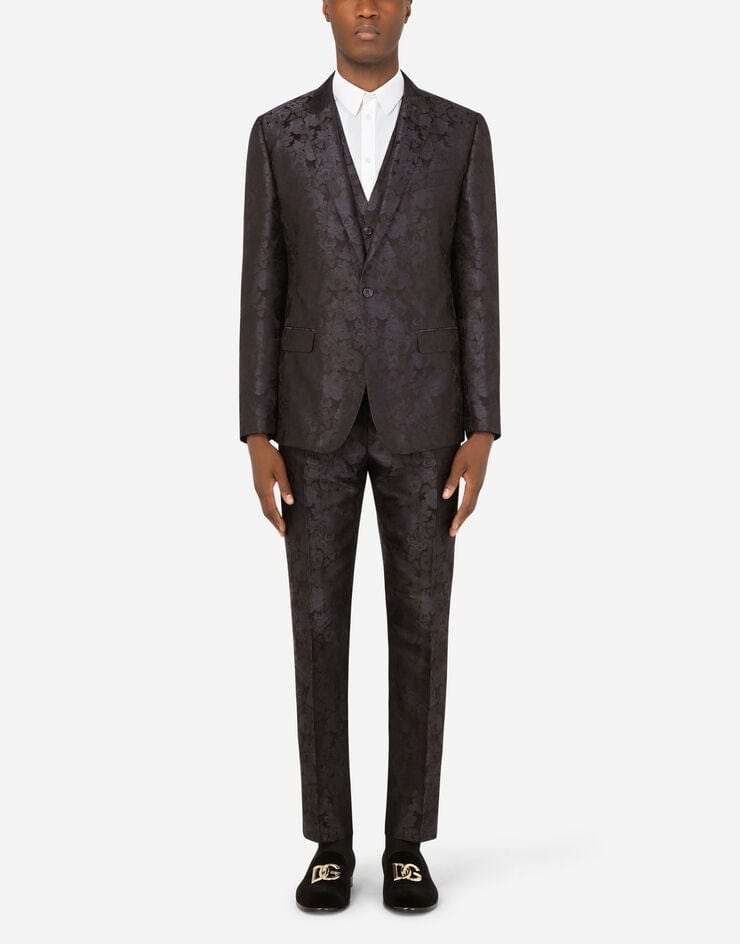 Dolce & Gabbana Three-Piece Floral Jacquard Suit
