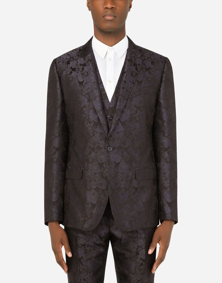 Dolce & Gabbana Three-Piece Floral Jacquard Suit