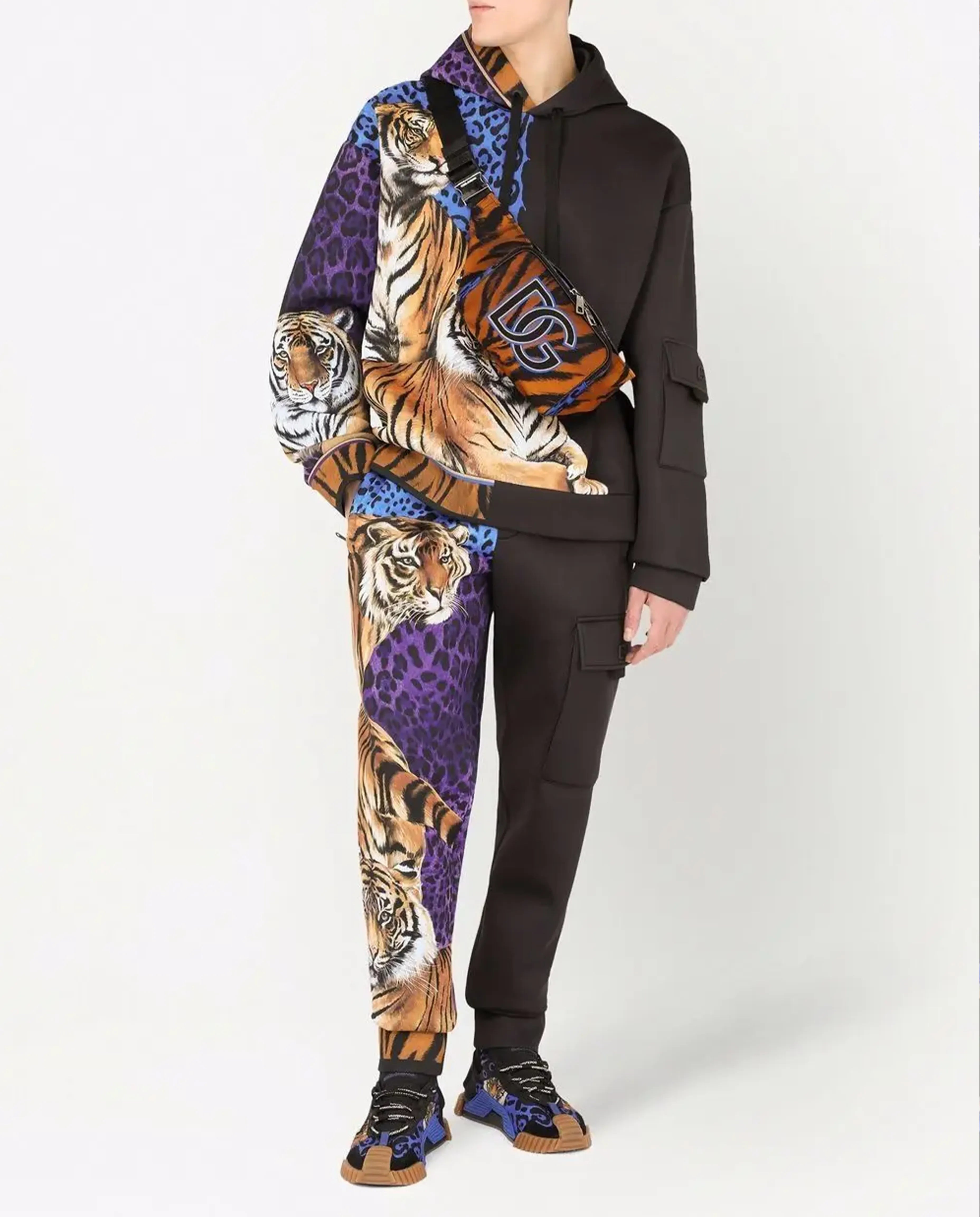 Dolce & Gabbana Tiger-Print Logo Belt Bag - alternate view