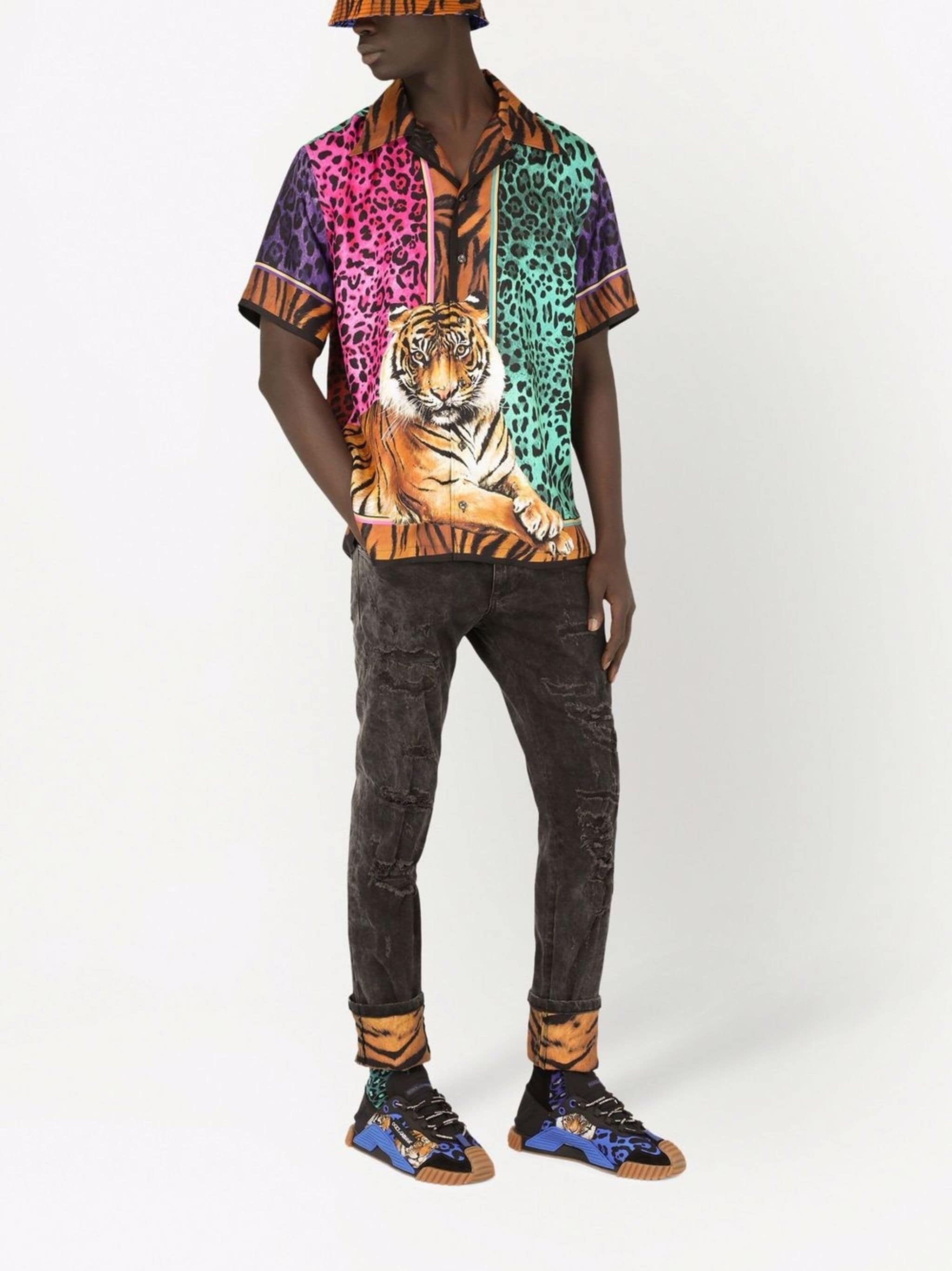 Dolce & Gabbana Tiger-Print Skinny Jeans