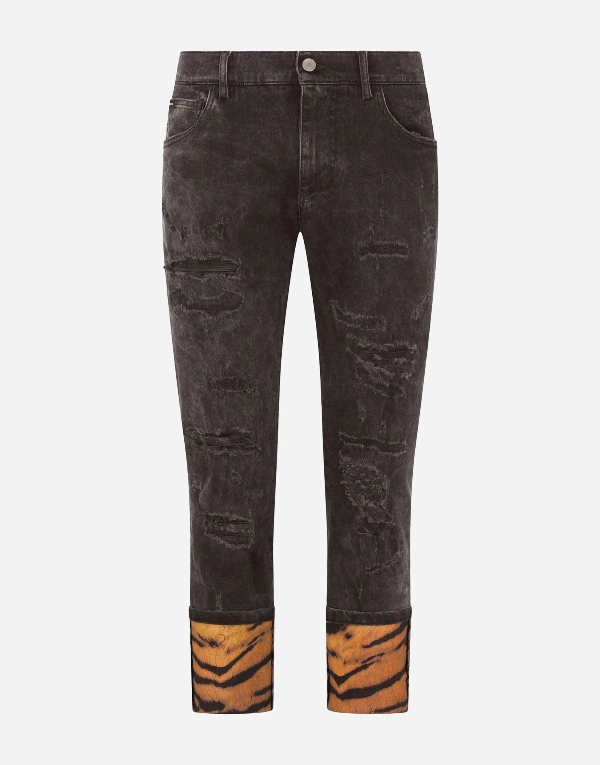 Dolce & Gabbana Tiger-Print Skinny Jeans