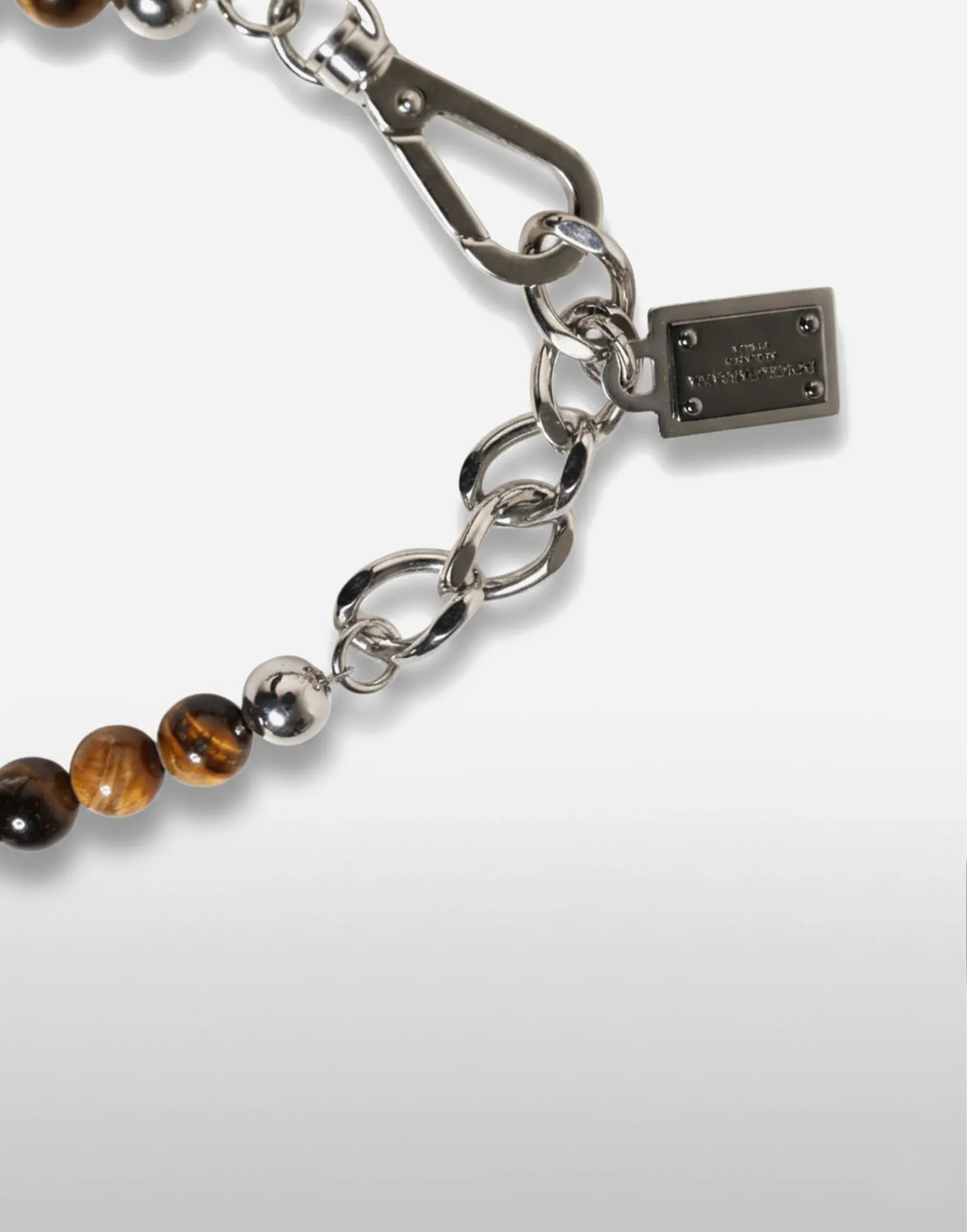 Dolce & Gabbana Tiger’s Eye Beaded Chain Necklace