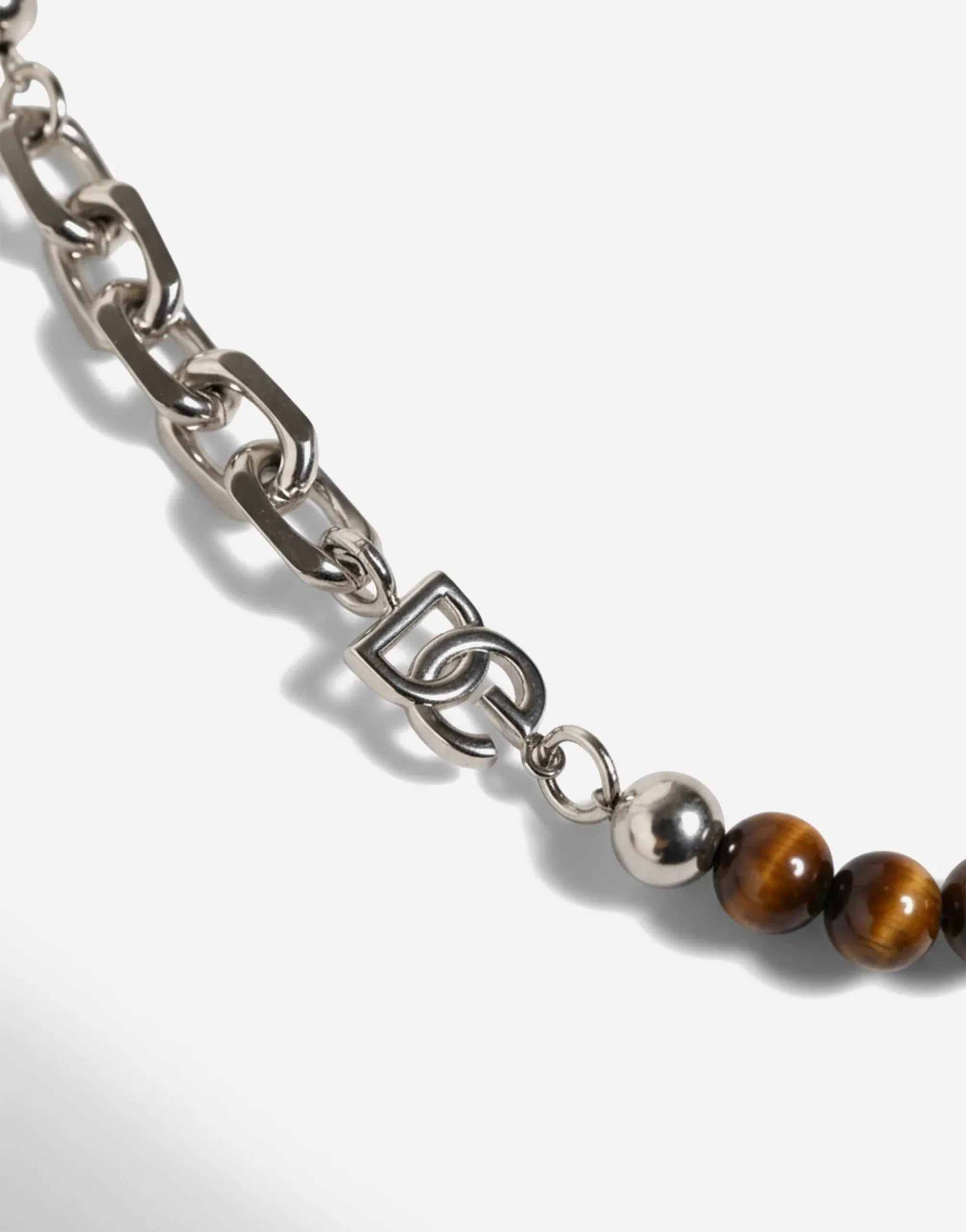 Dolce & Gabbana Tiger’s Eye Beaded Chain Necklace - alternate view