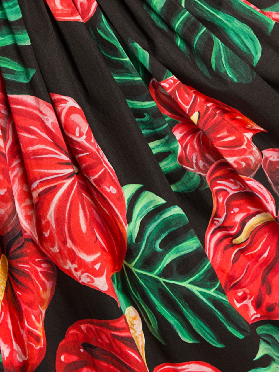 Dolce & Gabbana Tropical Floral-Print Poplin Dress