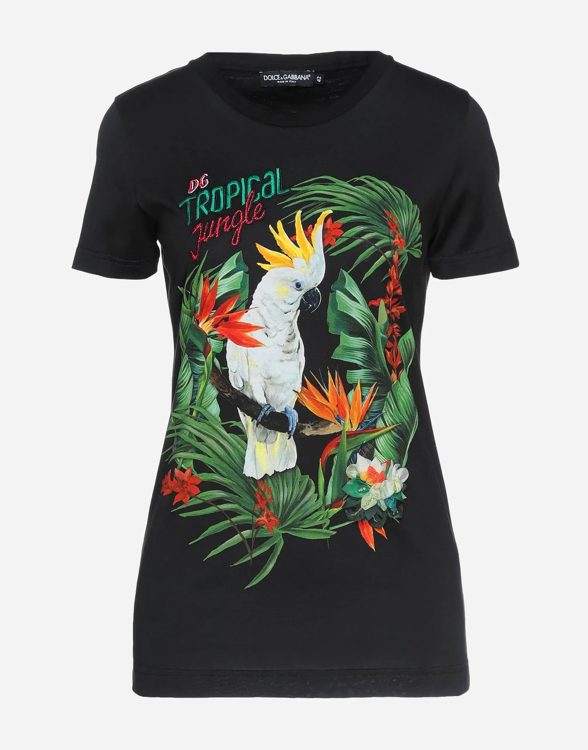Dolce & Gabbana Dolce & Gabbana Tropical Jungle Cockatoo Print T-Shirt
