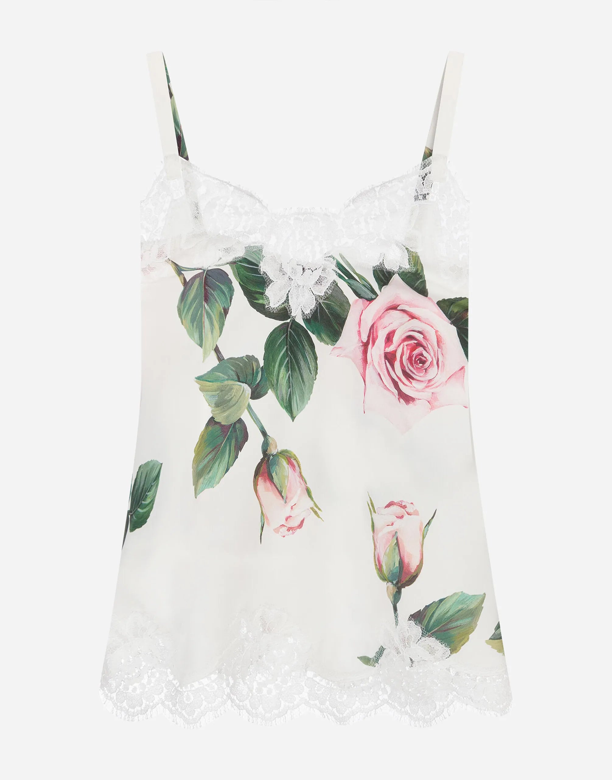Dolce & Gabbana Dolce & Gabbana Tropical Rose Print Silk Lingerie Top
