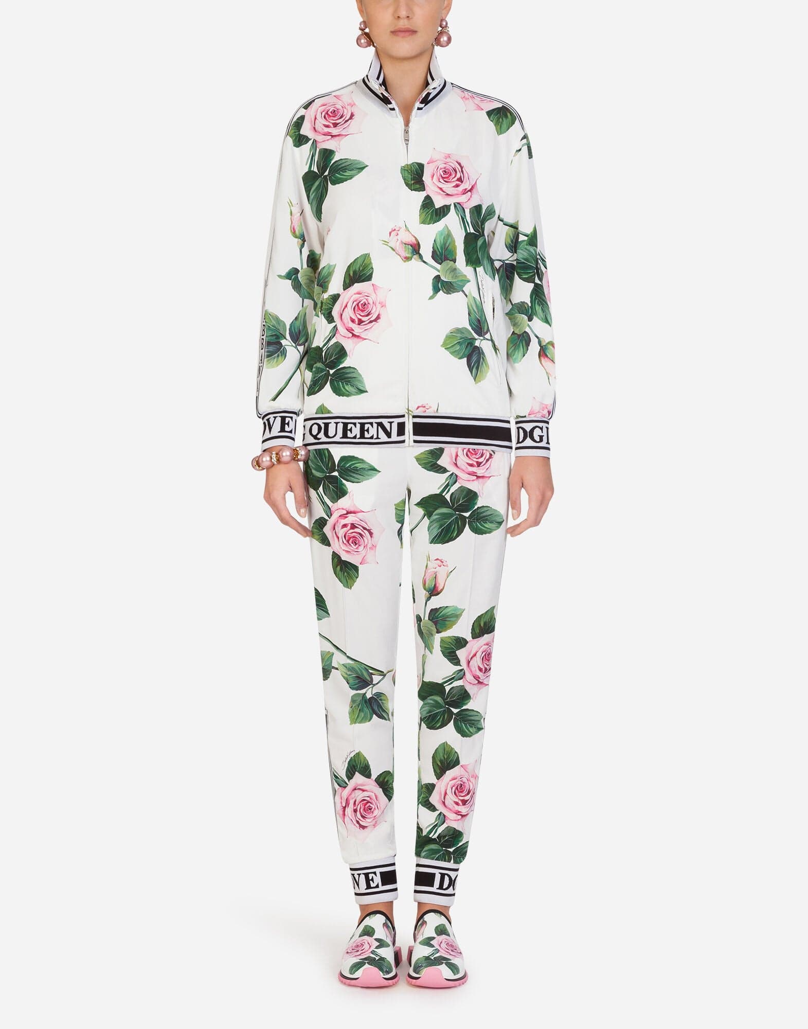 Dolce & Gabbana Tropical Rose-Print Sorrento Sneakers