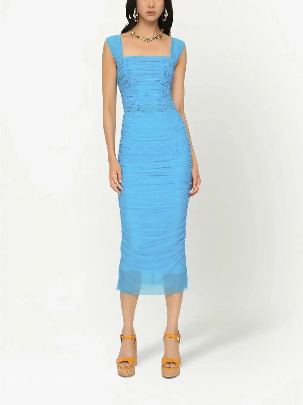 Dolce & Gabbana Tulle Bustier Midi Dress