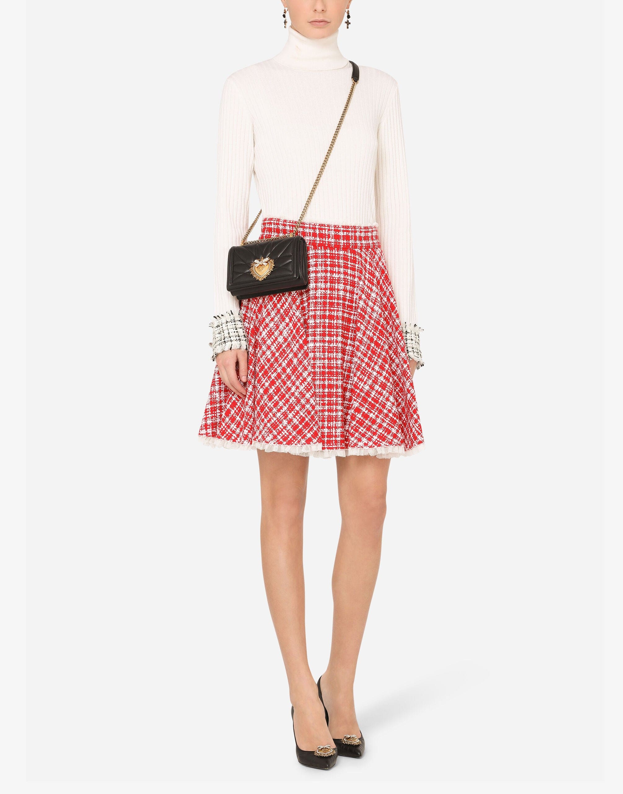 Dolce & Gabbana Tweed Circle Mini Skirt