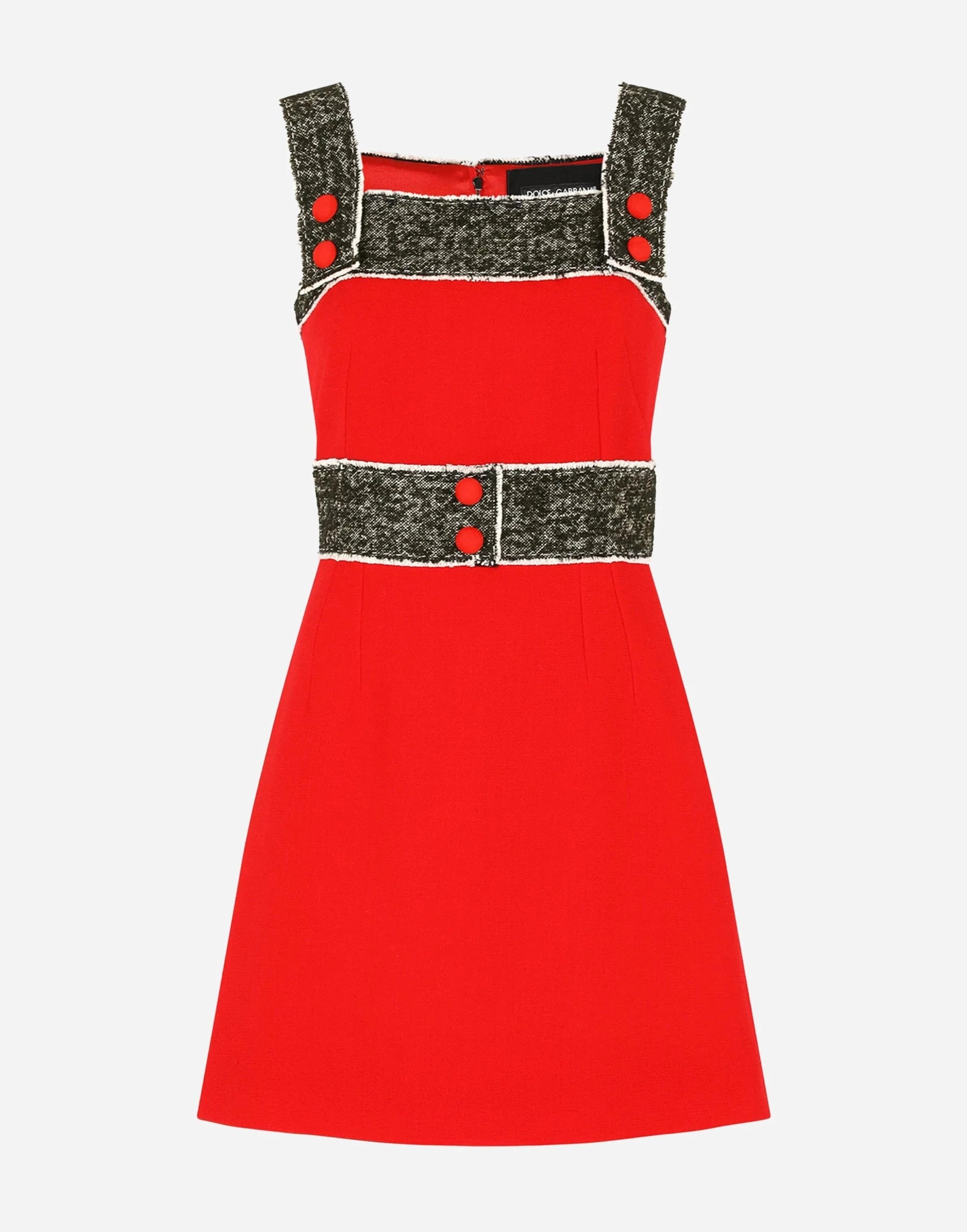 Dolce & Gabbana Tweed Detailed Crepe Dress
