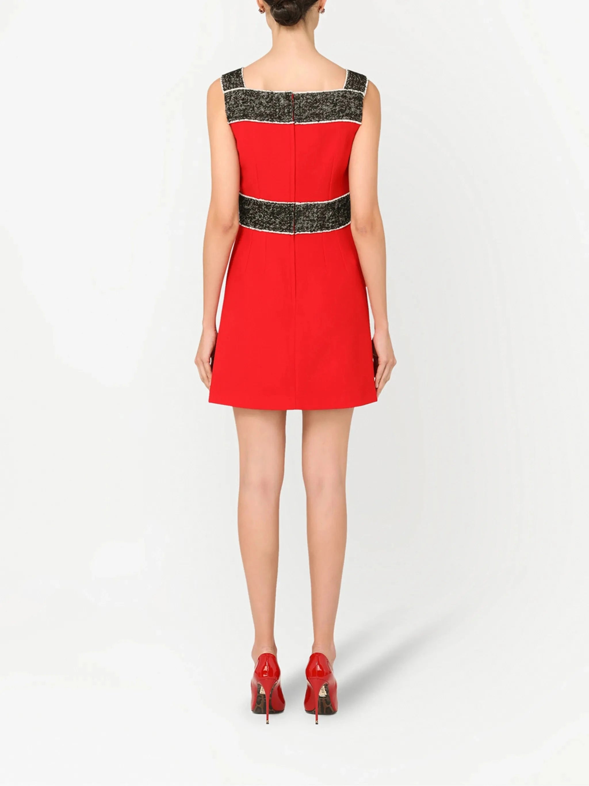 Dolce & Gabbana Tweed Detailed Crepe Dress