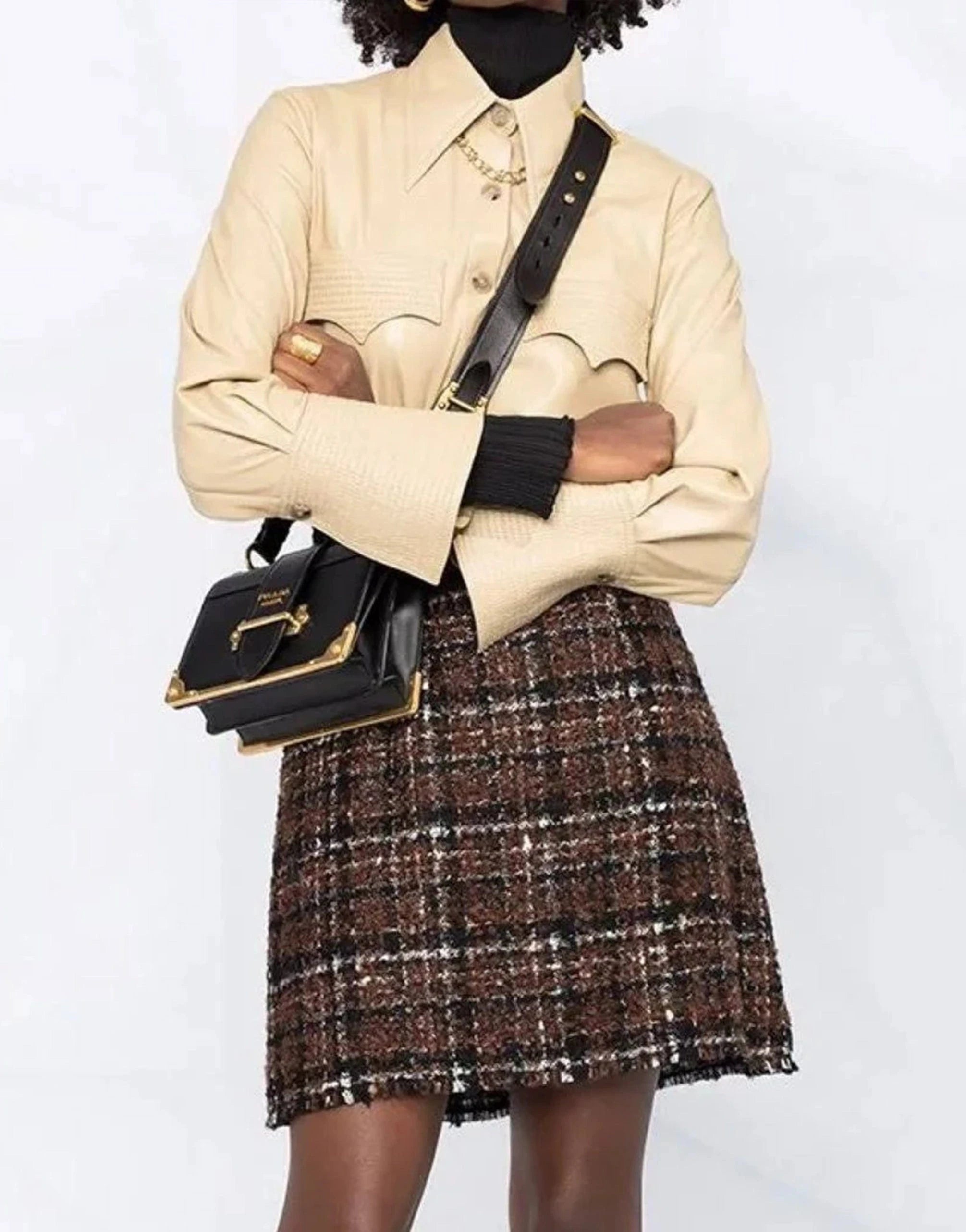 Dolce & Gabbana Tweed Pleated Mini Skirt