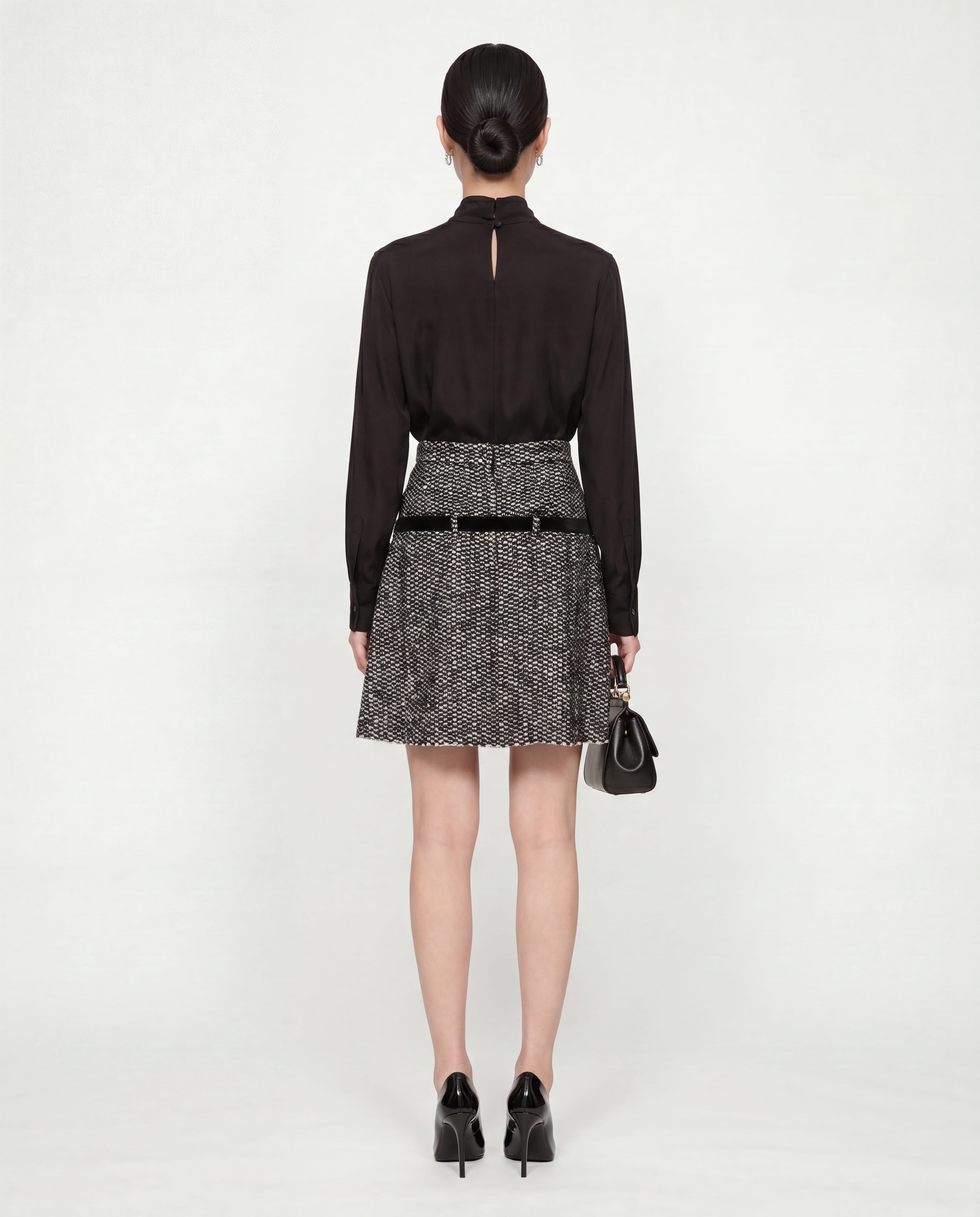Dolce & Gabbana Dolce & Gabbana Tweed Pleated Mini Skirt With Belt