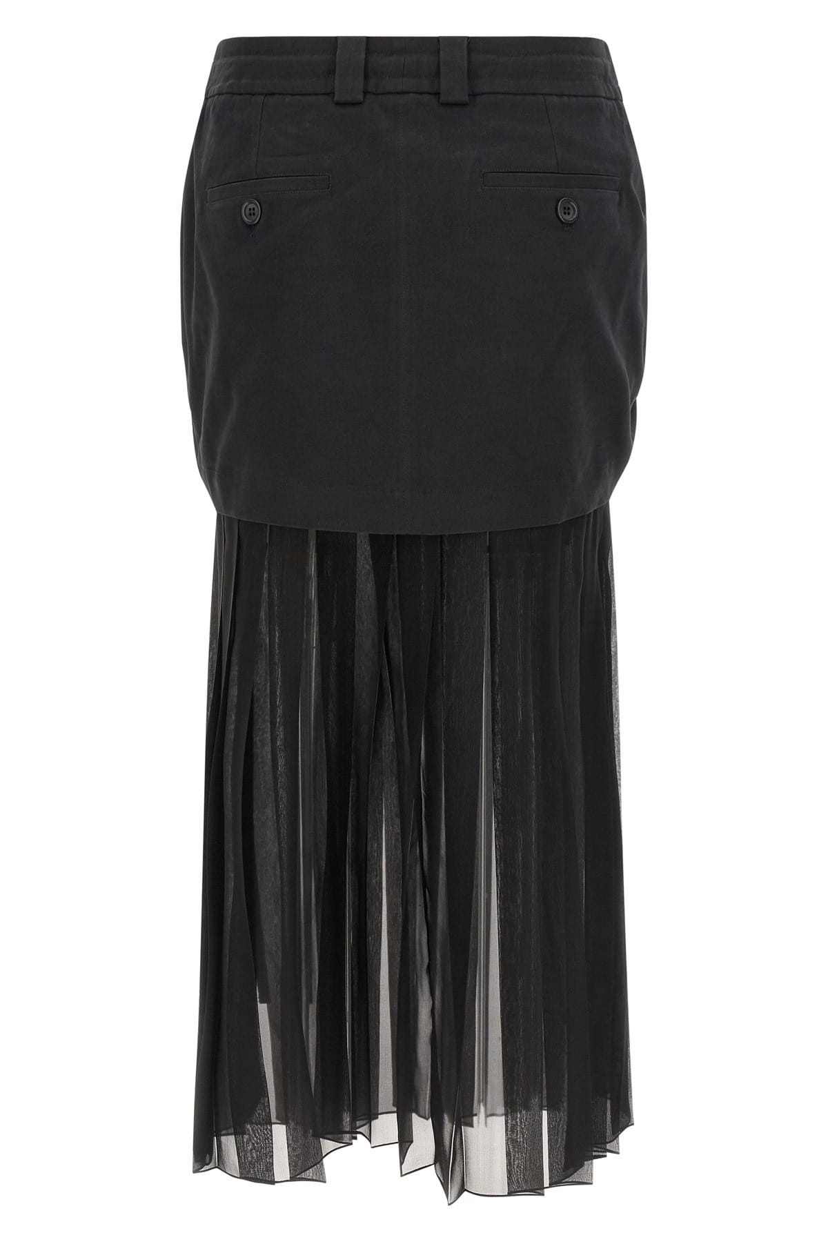 Dolce & Gabbana Dolce & Gabbana Twill And Chiffon Midi Skirt