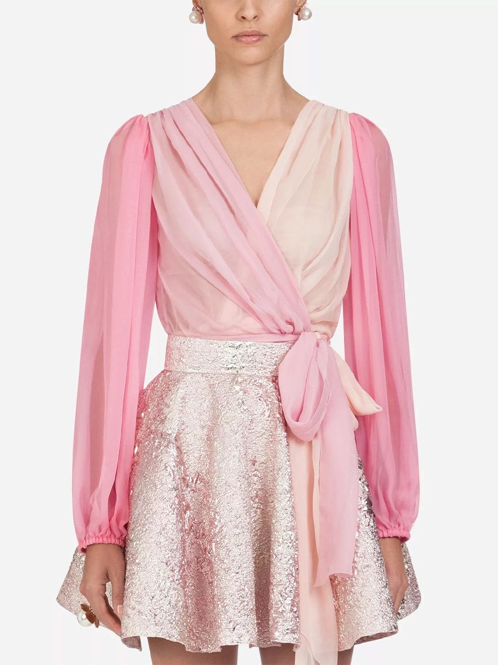 Dolce & Gabbana Two-Tone Chiffon Blouse