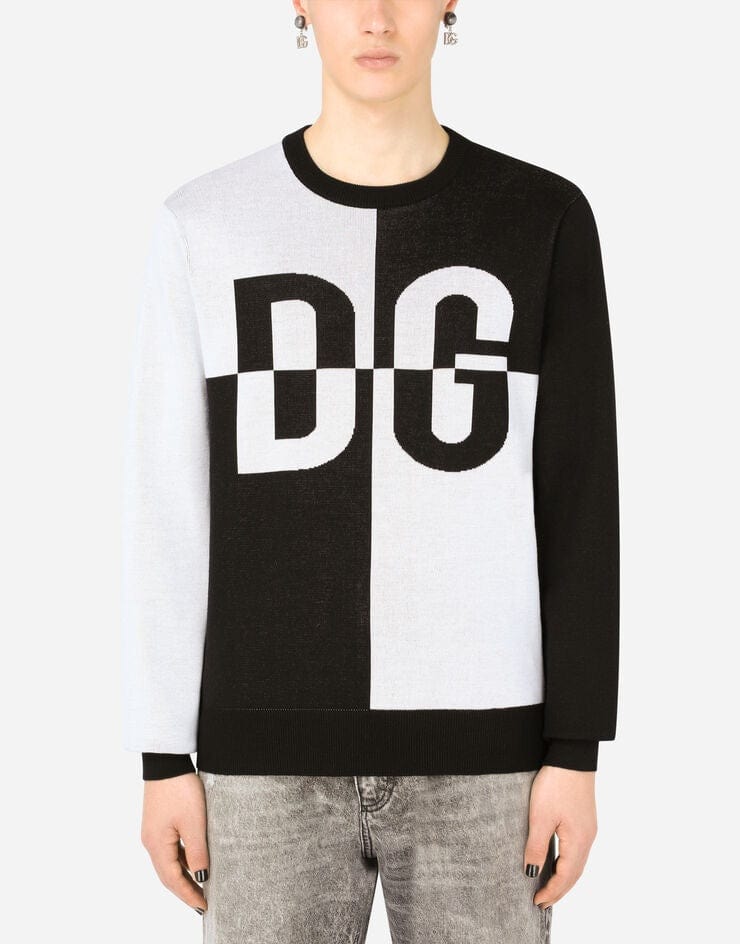 Dolce & Gabbana Two-Tone DG Intarsia Sweater
