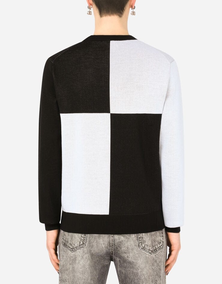 Dolce & Gabbana Two-Tone DG Intarsia Sweater