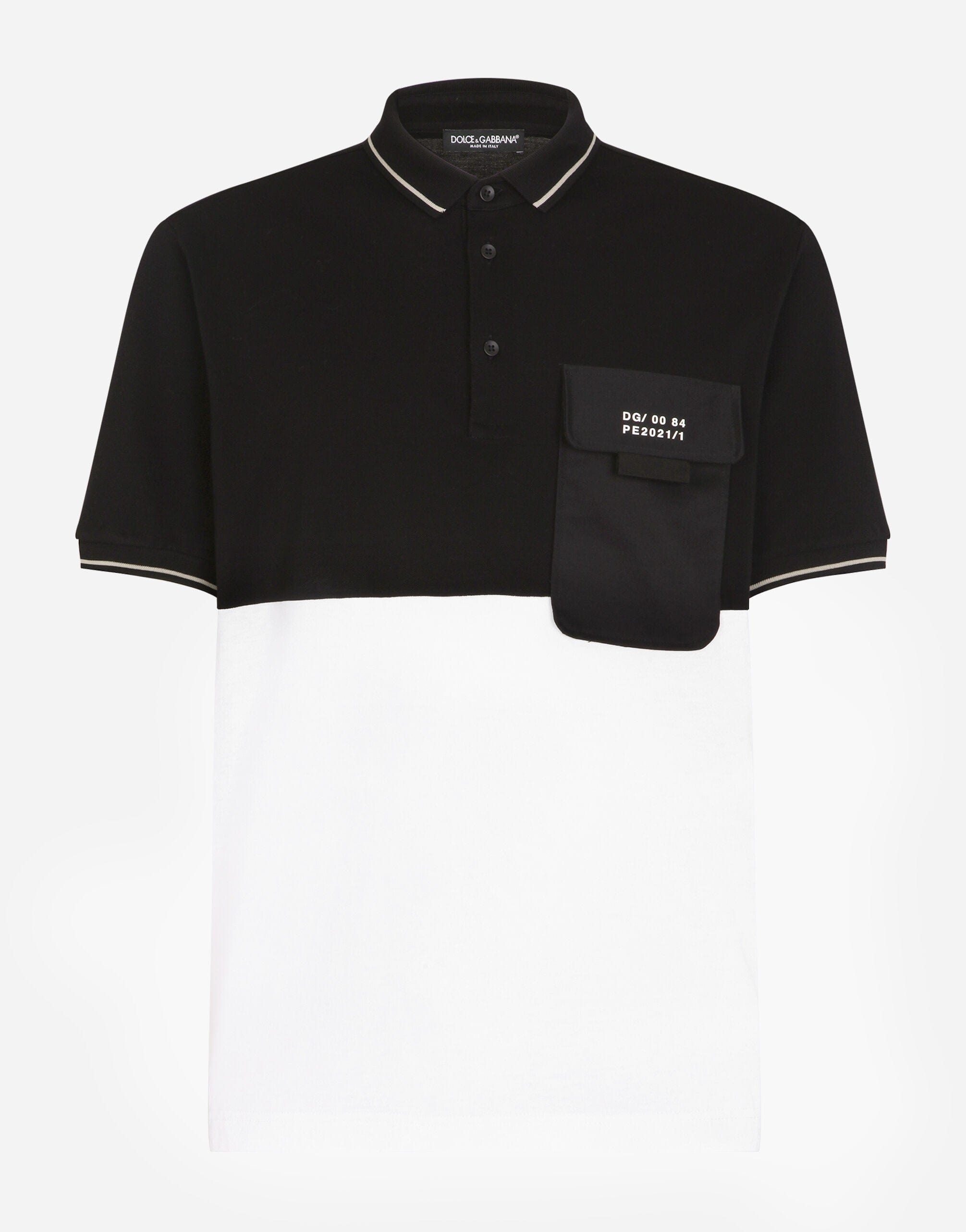 Dolce & Gabbana Two-Tone Piqué Polo Shirt
