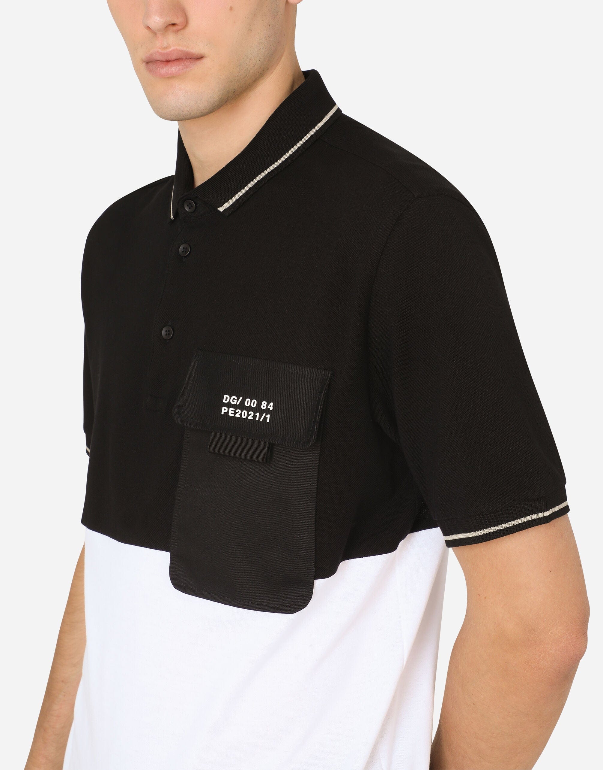 Dolce & Gabbana Two-Tone Piqué Polo Shirt