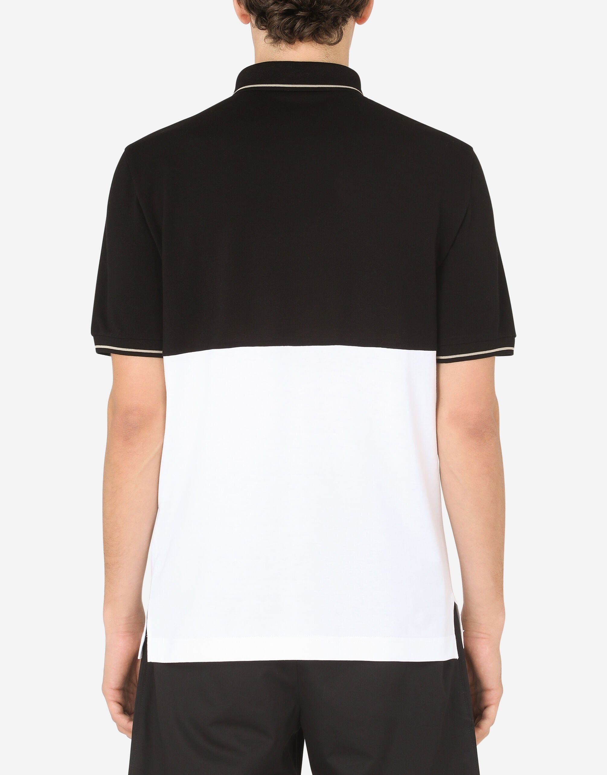 Dolce & Gabbana Two-Tone Piqué Polo Shirt