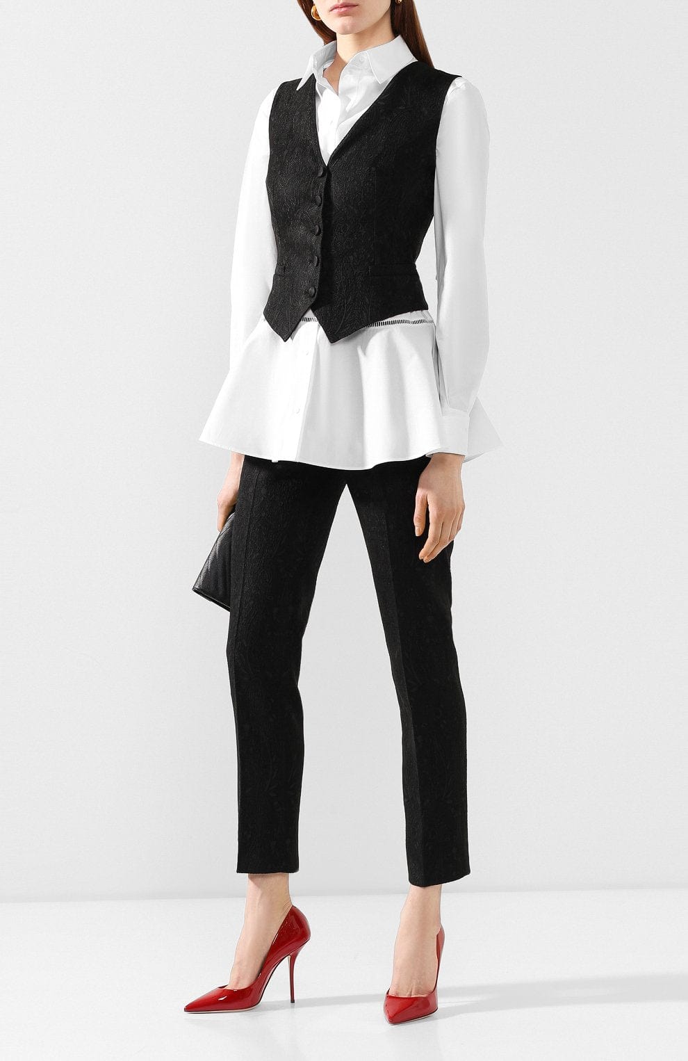 Dolce & Gabbana V-Neck Floral Jacquard Vest